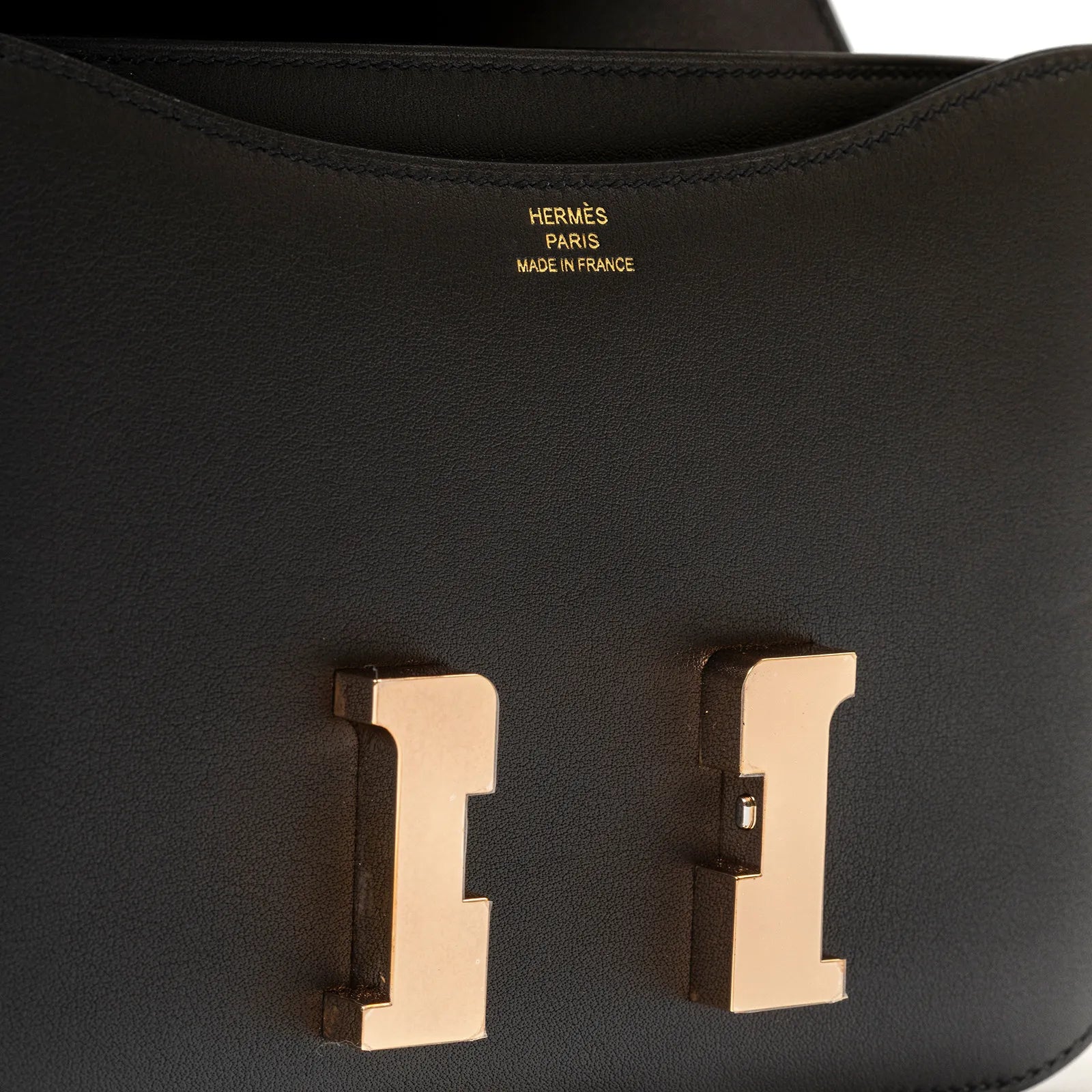 Hermès Mini Constance 18 Black Swift Rose Gold Hardware
