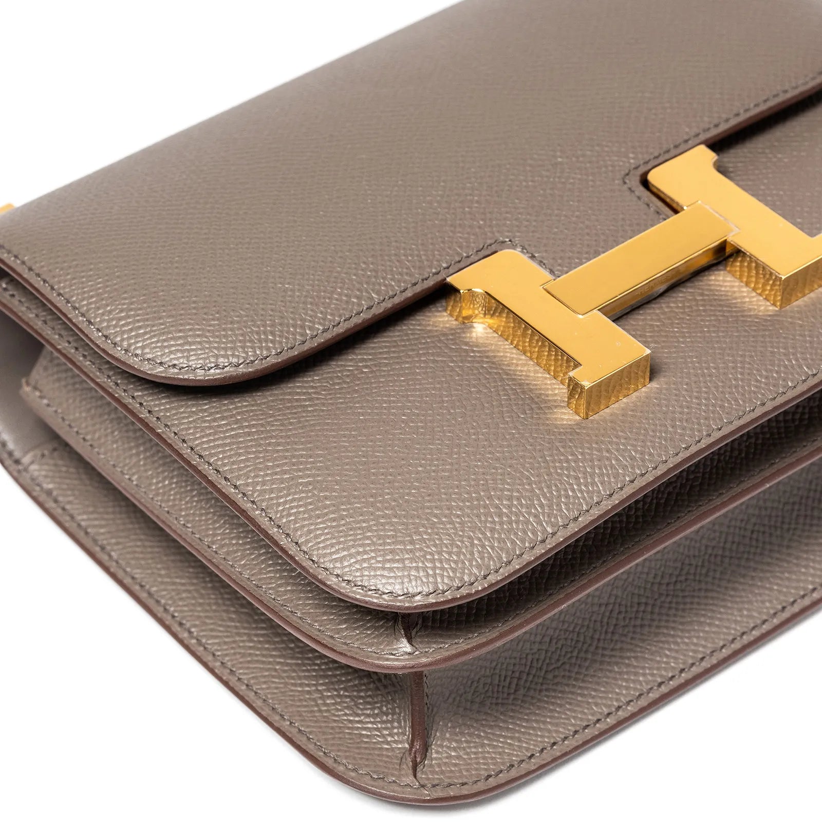 Hermès Mini Constance 18 Etain Epsom Gold Hardware