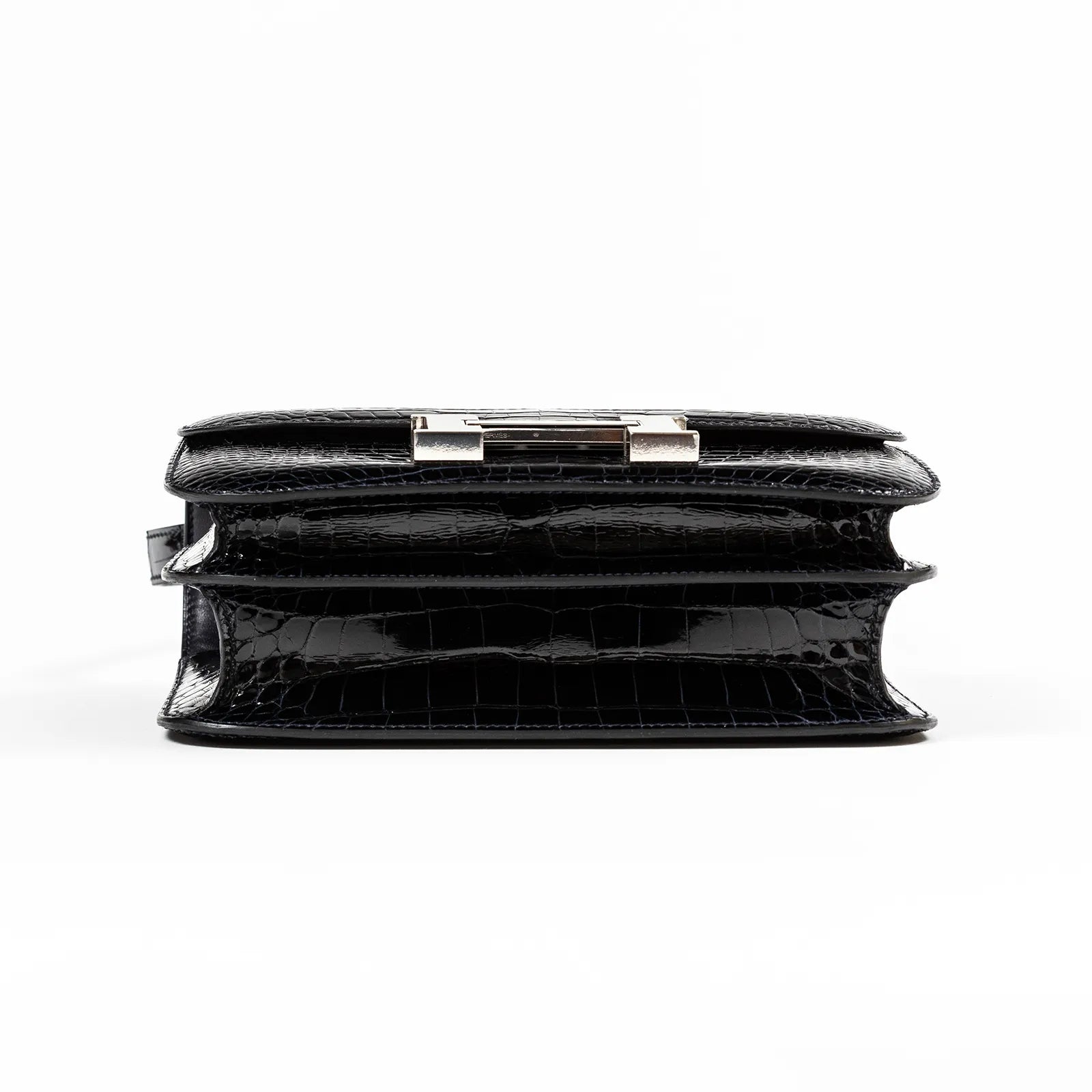 Hermès Constance 24 Bleu Marine Shiny Alligator Palladium Hardware