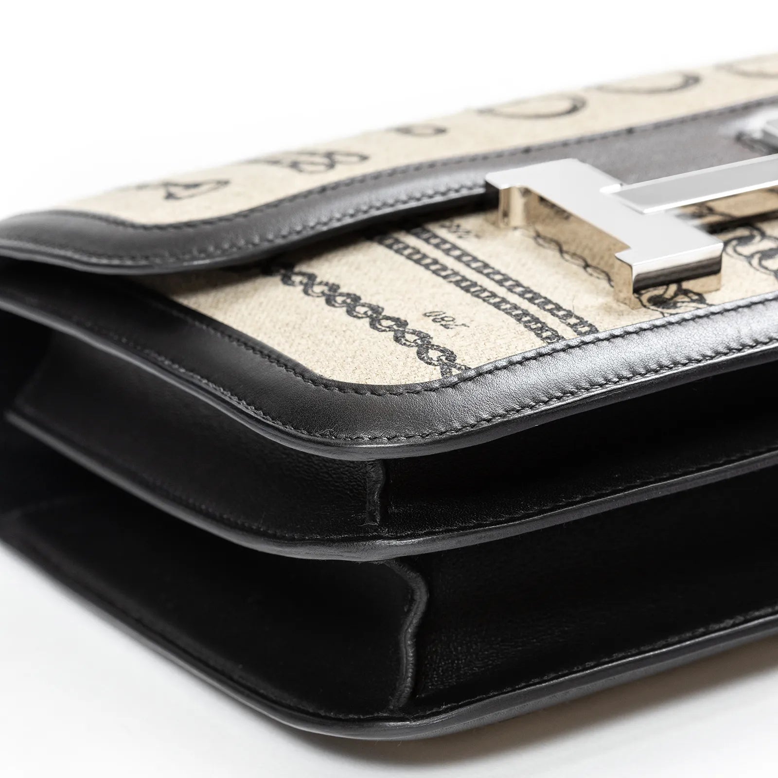 Hermès Constance 24 De Camp Dechaine Toile Black Swift Palladium Hardware
