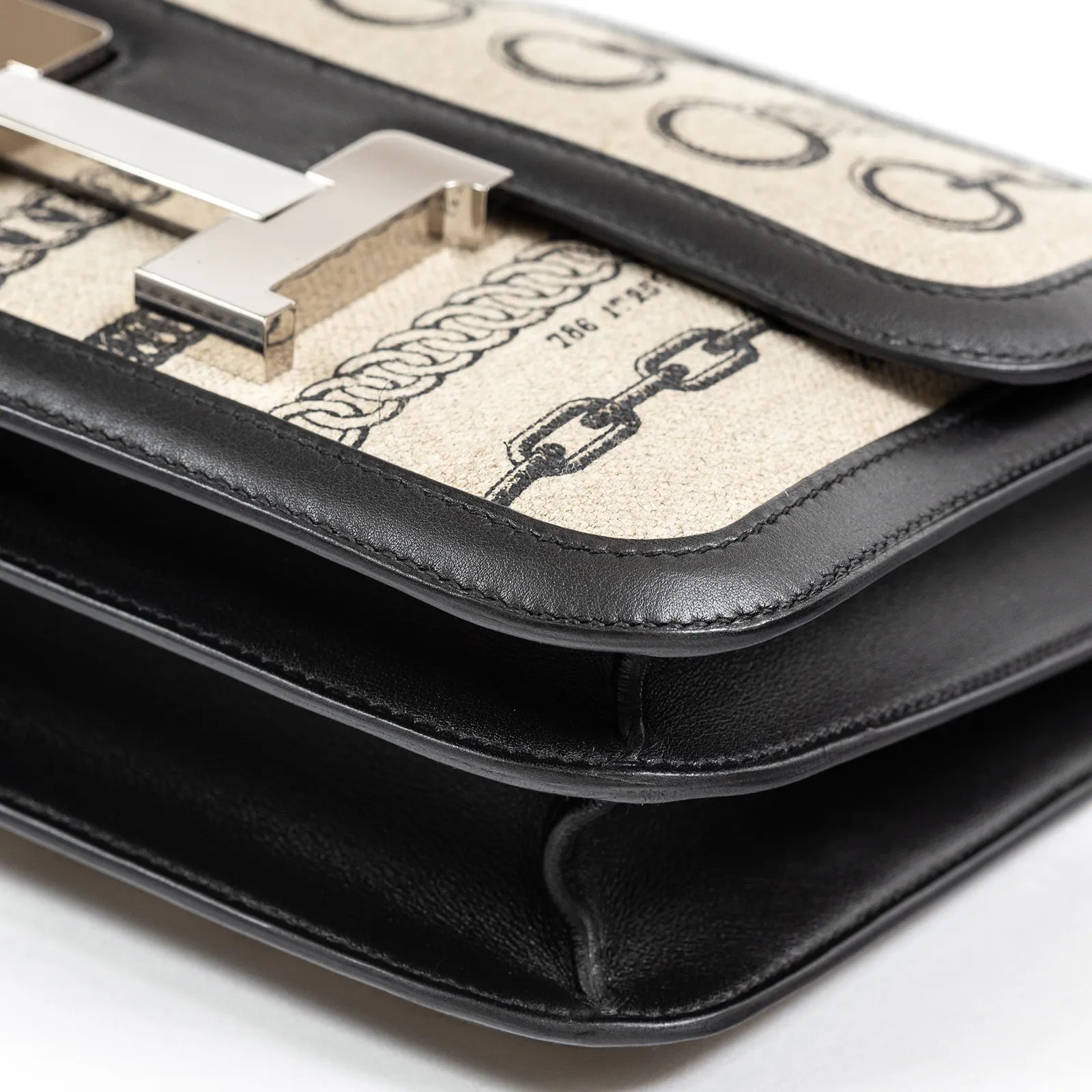 Hermès Constance 24 De Camp Dechaine Toile Black Swift Palladium Hardware