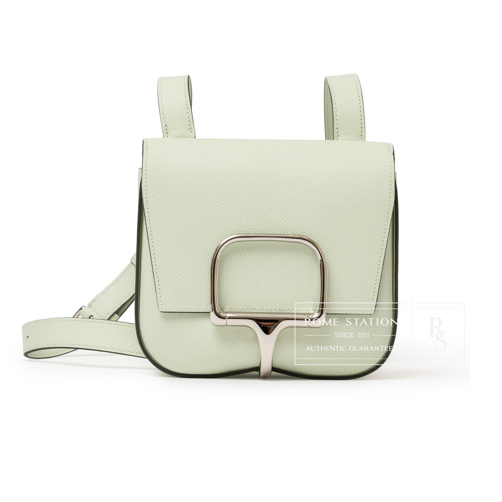 Hermès Della Cavalleria Mini Vert Fizz Epsom Palladium Hardware