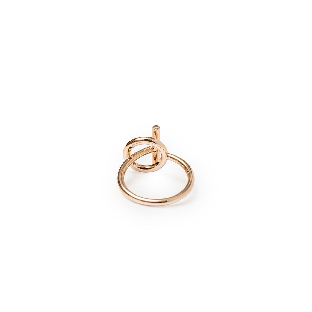 Hermès Echappee Ring Small Model 18K Rose Gold Diamonds back view