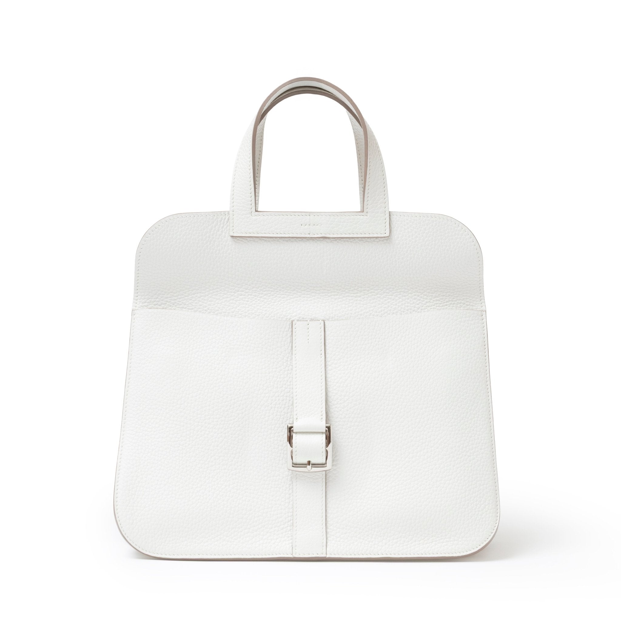 Hermès Halzan 31 White Clemence Palladium Hardware