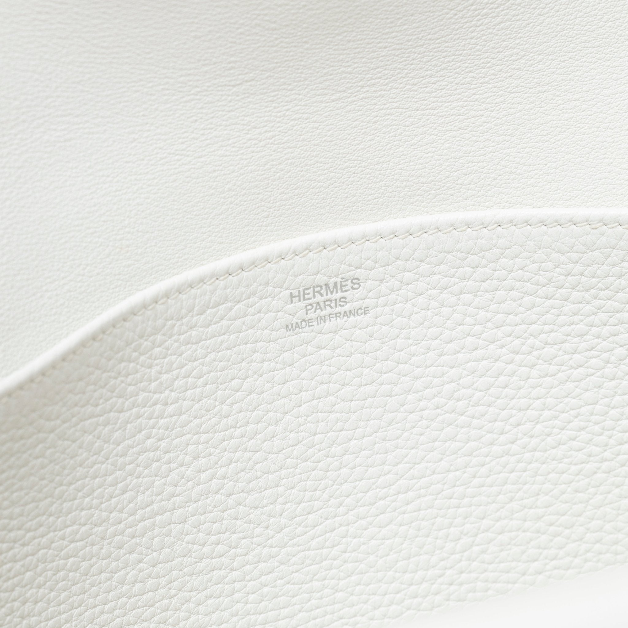 Hermès Halzan 31 White Clemence Palladium Hardware
