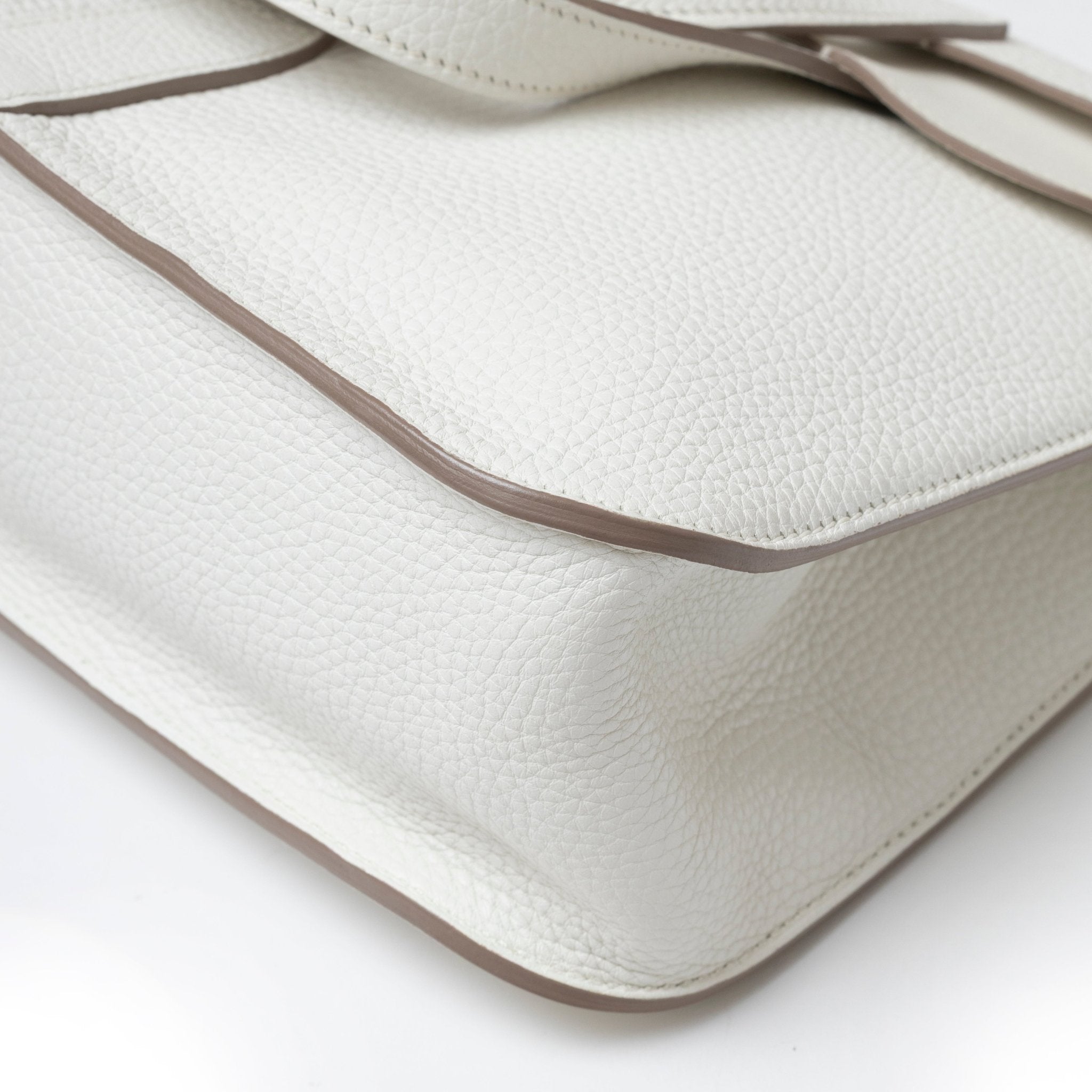 Hermès Halzan 31 White Clemence Palladium Hardware