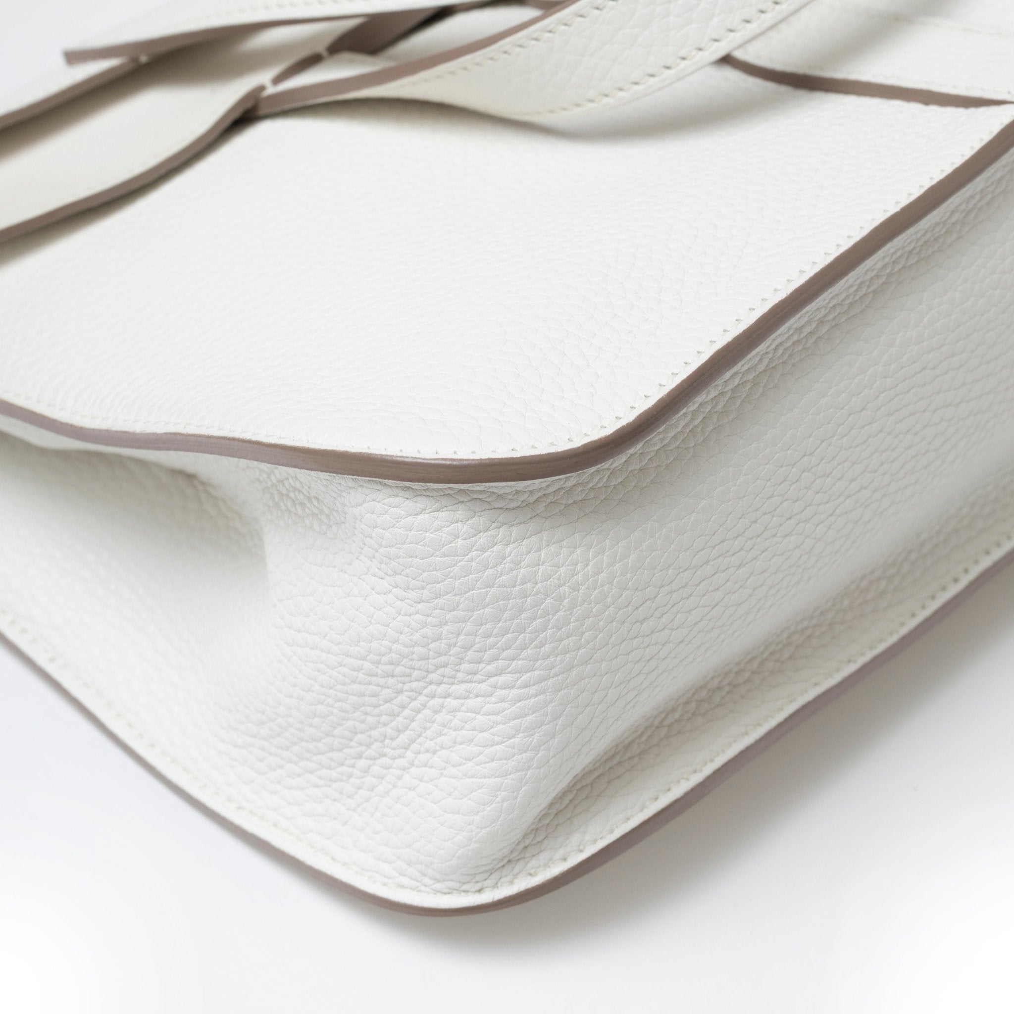 Hermès Halzan 31 White Clemence Palladium Hardware