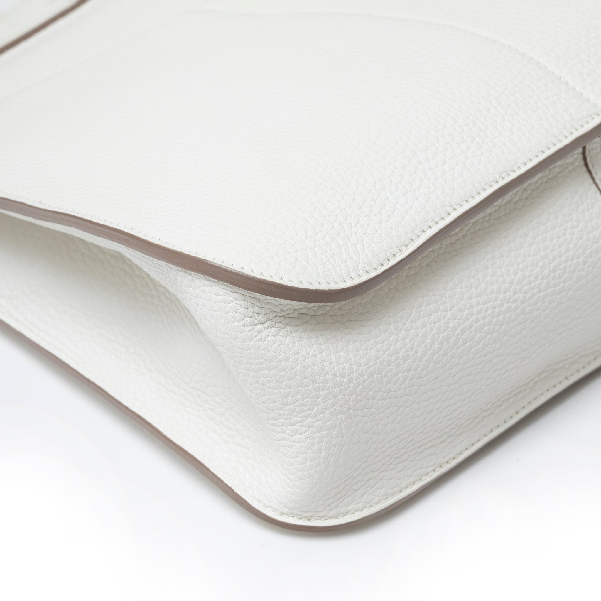Hermès Halzan 31 White Clemence Palladium Hardware