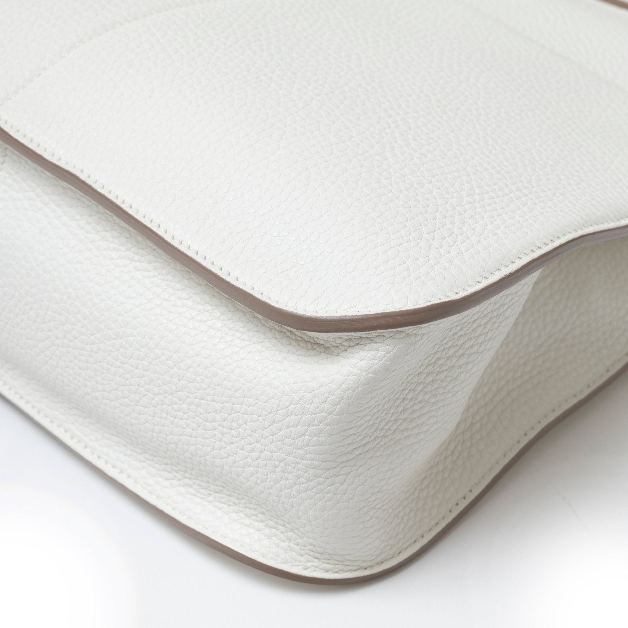 Hermès Halzan 31 White Clemence Palladium Hardware