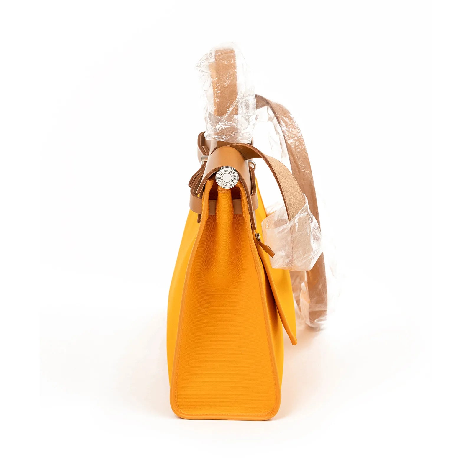 Hermès Herbag Zip 31 Jaune/Orange Natural Toile Palladium Hardware