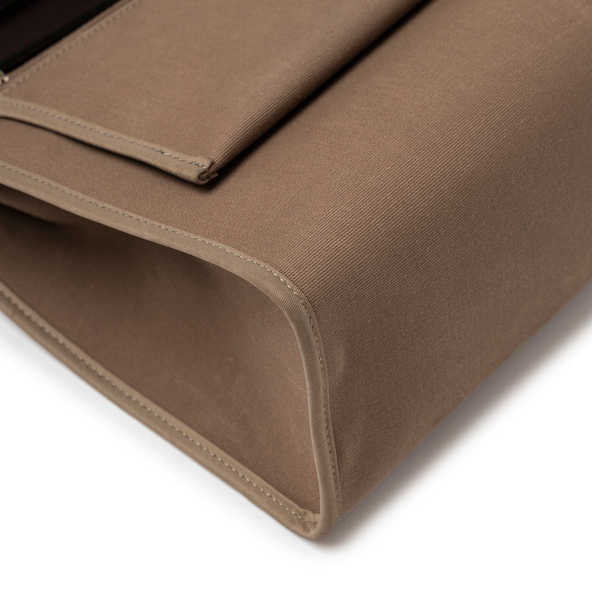 Hermès Herbag Zip PM 31 Etoupe Ebene Toile H Vache Hunter Palladium Hardware corner stitching detail