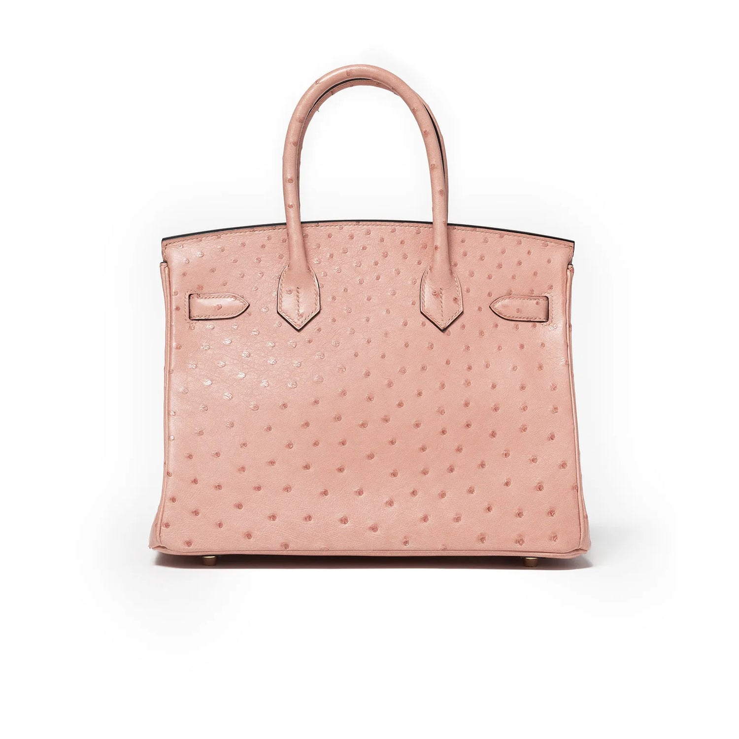 Hermès Horseshoe Birkin 30 Terre Cuite/Gris Ostrich Brushed Gold Hardware