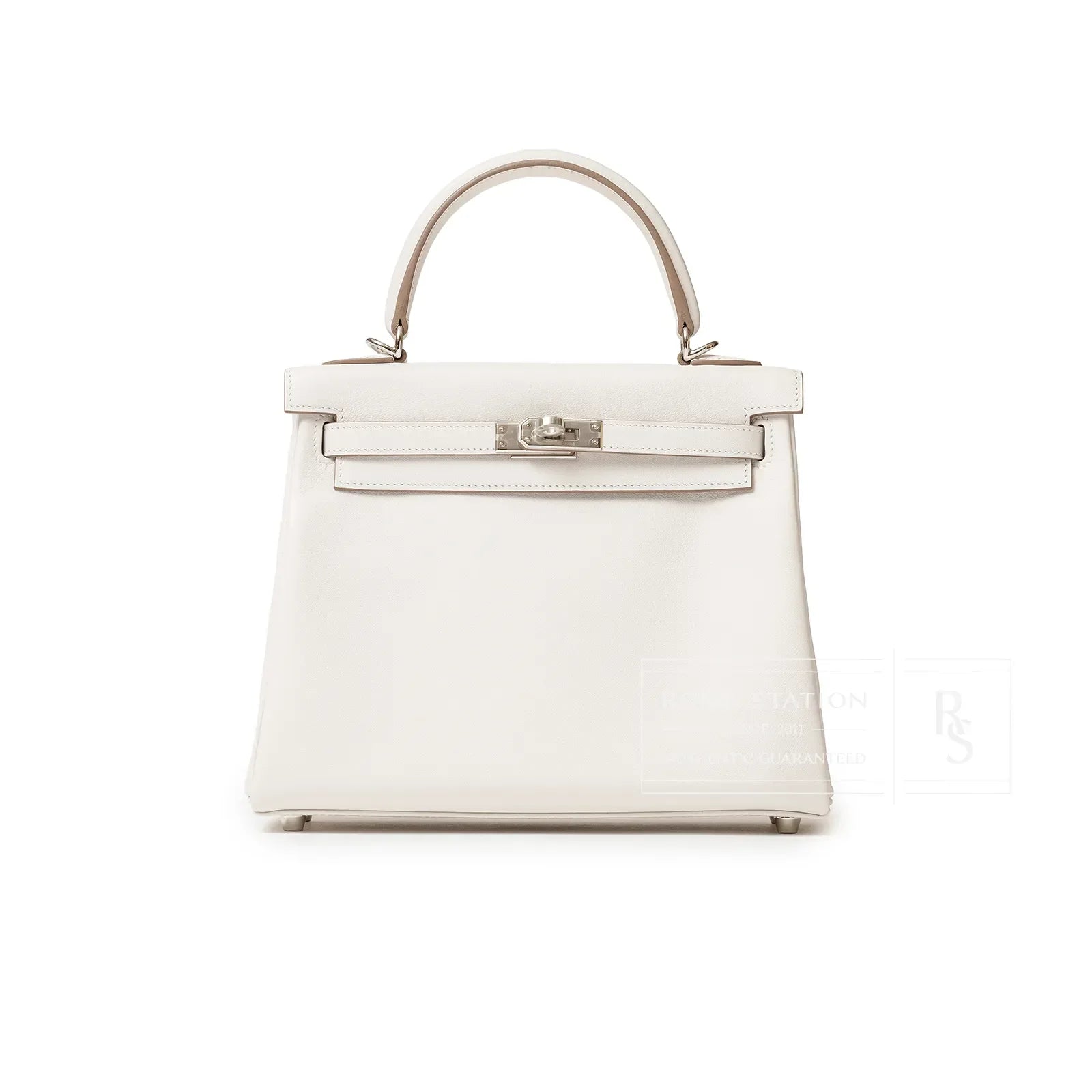 Hermès Kelly 25 Retourne Gris Pale Swift Palladium Hardware