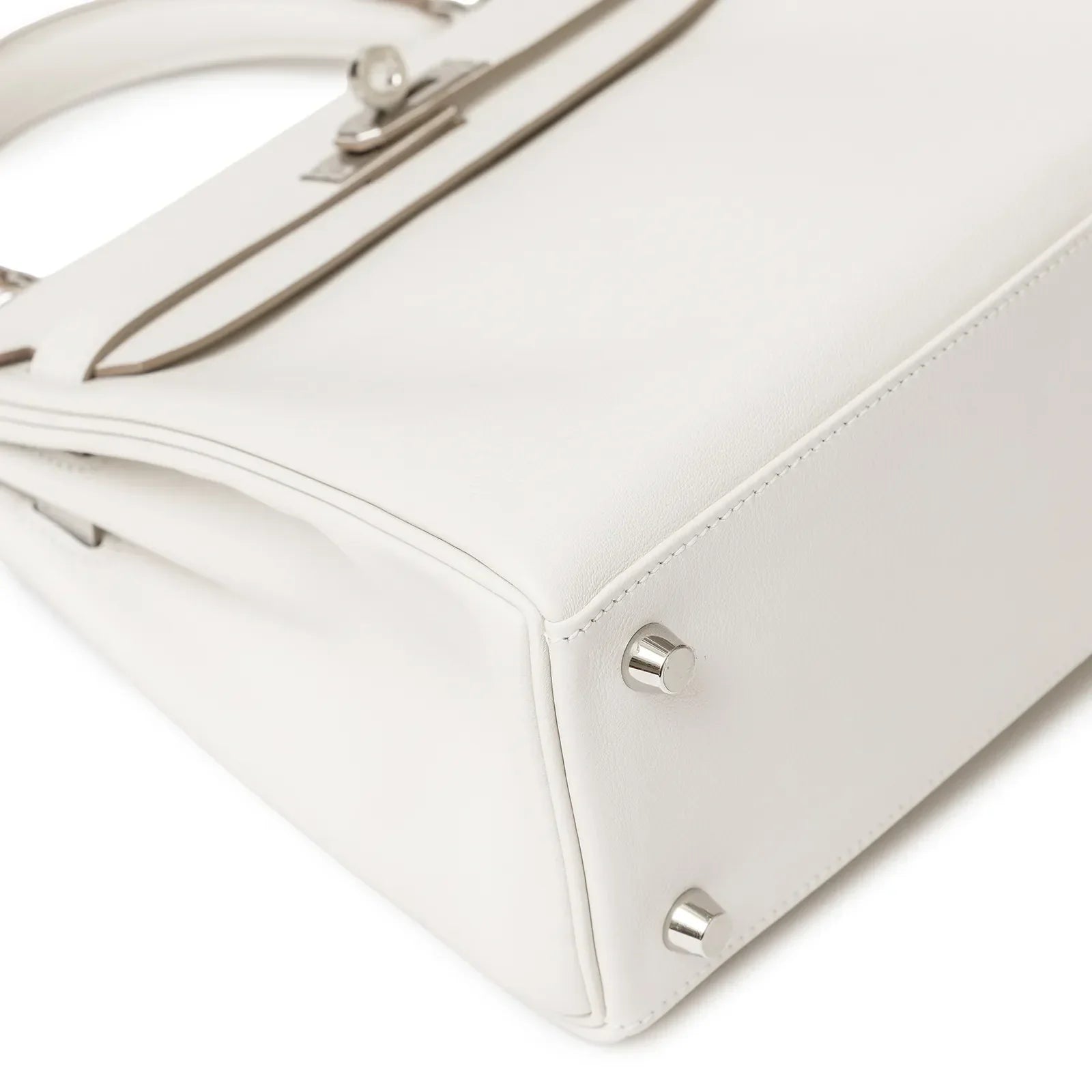Hermès Kelly 25 Retourne Gris Pale Swift Palladium Hardware