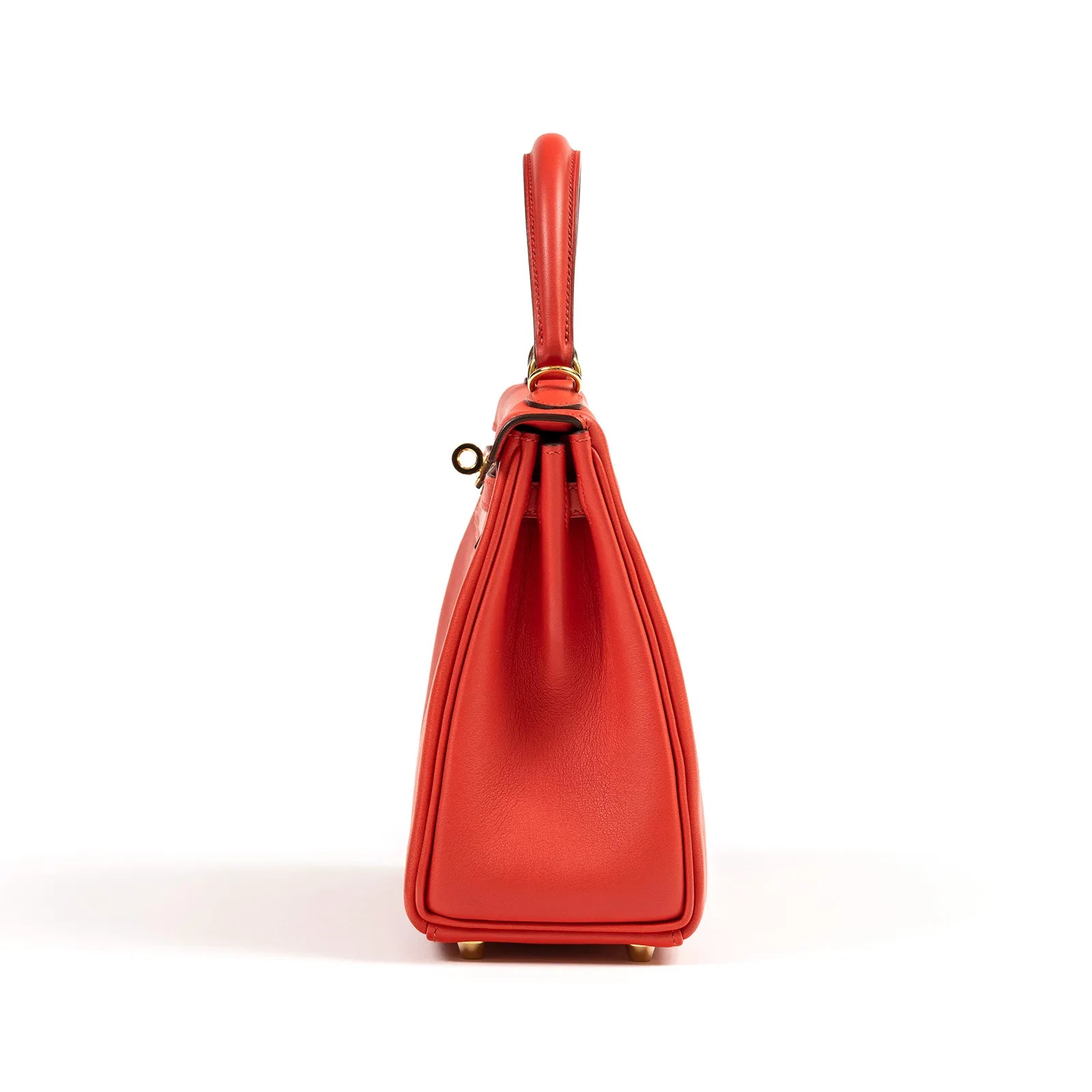Hermès Kelly 25 Retourne Rouge Swift Gold Hardware
