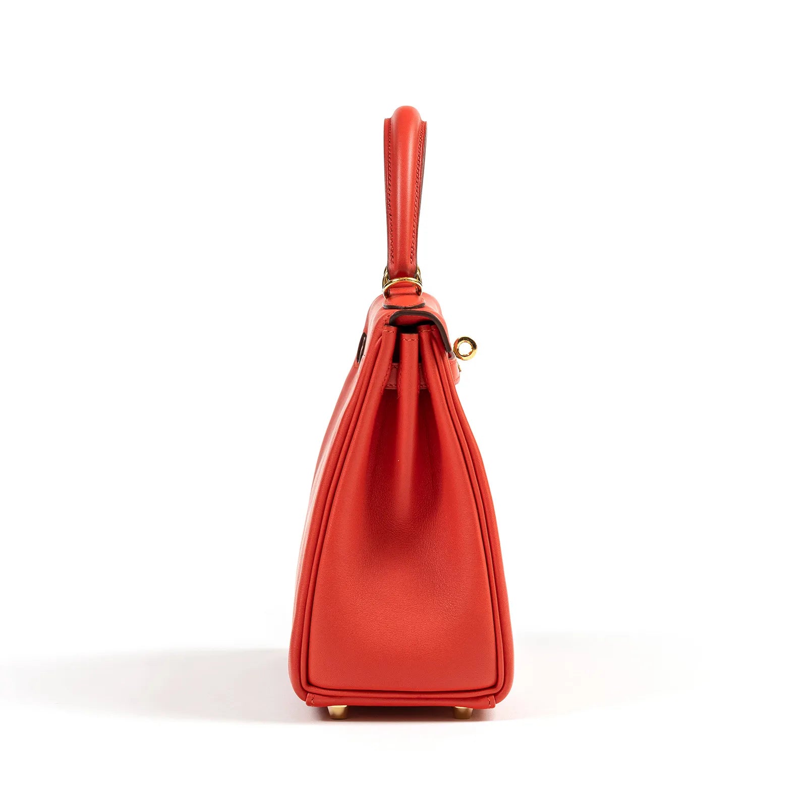 Hermès Kelly 25 Retourne Rouge Swift Gold Hardware