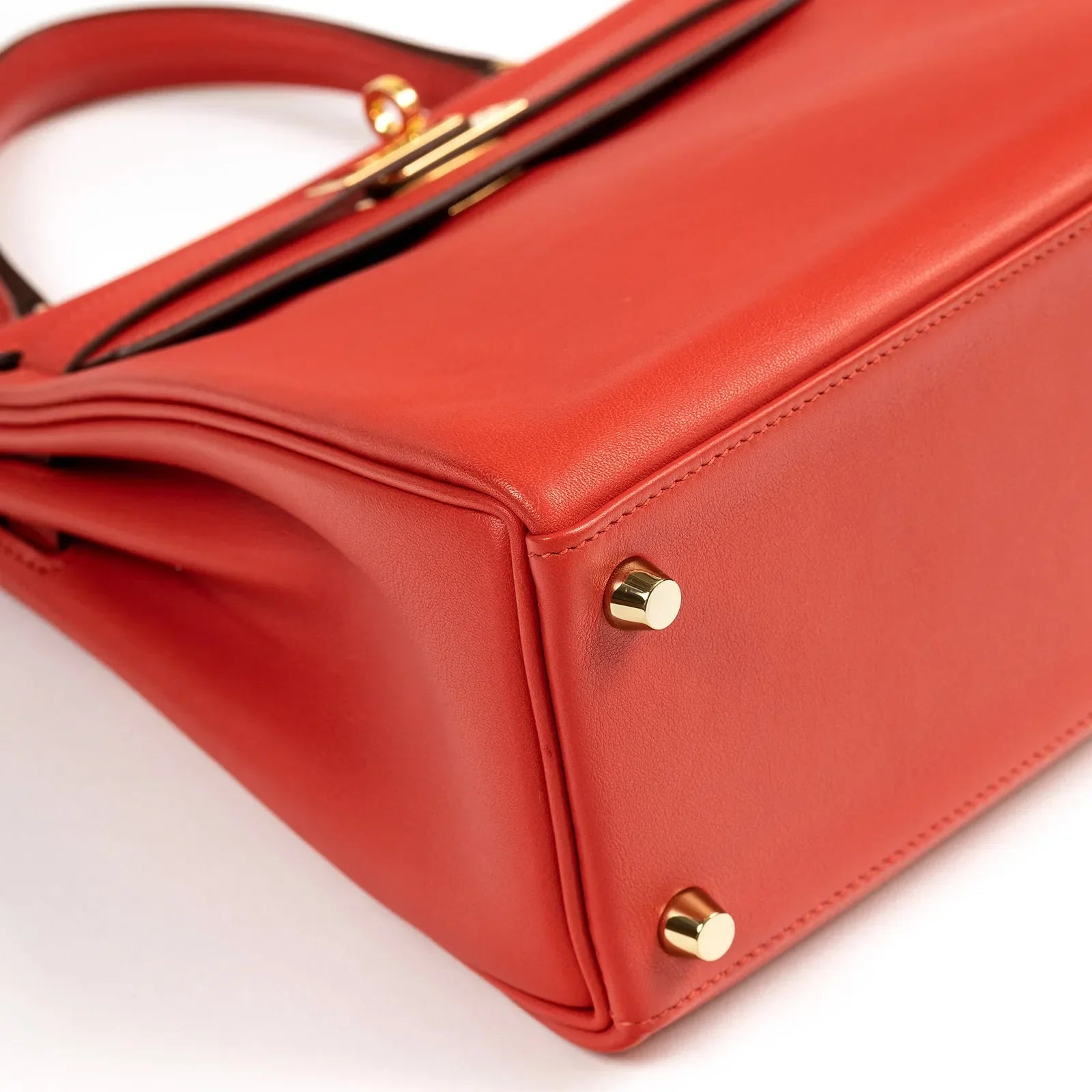 Hermès Kelly 25 Retourne Rouge Swift Gold Hardware