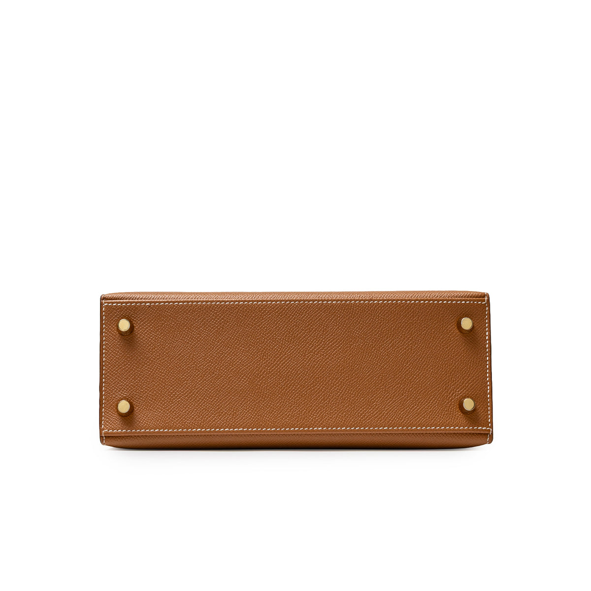 Hermès Kelly 25 Sellier Gold Epsom Gold Hardware bottom view with four protective feet