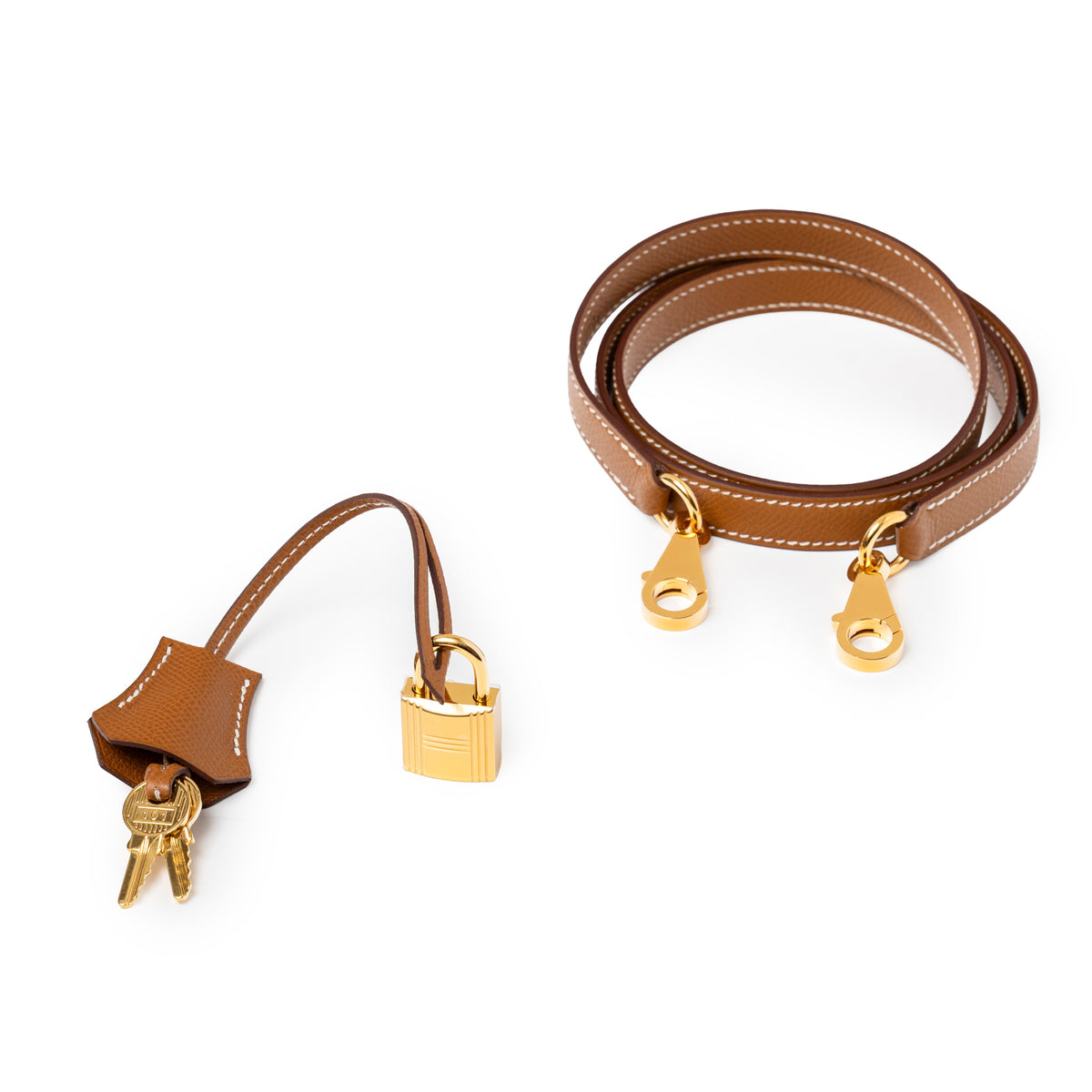Hermès Kelly 25 Sellier Gold Epsom Gold Hardware strap clochette lock and keys