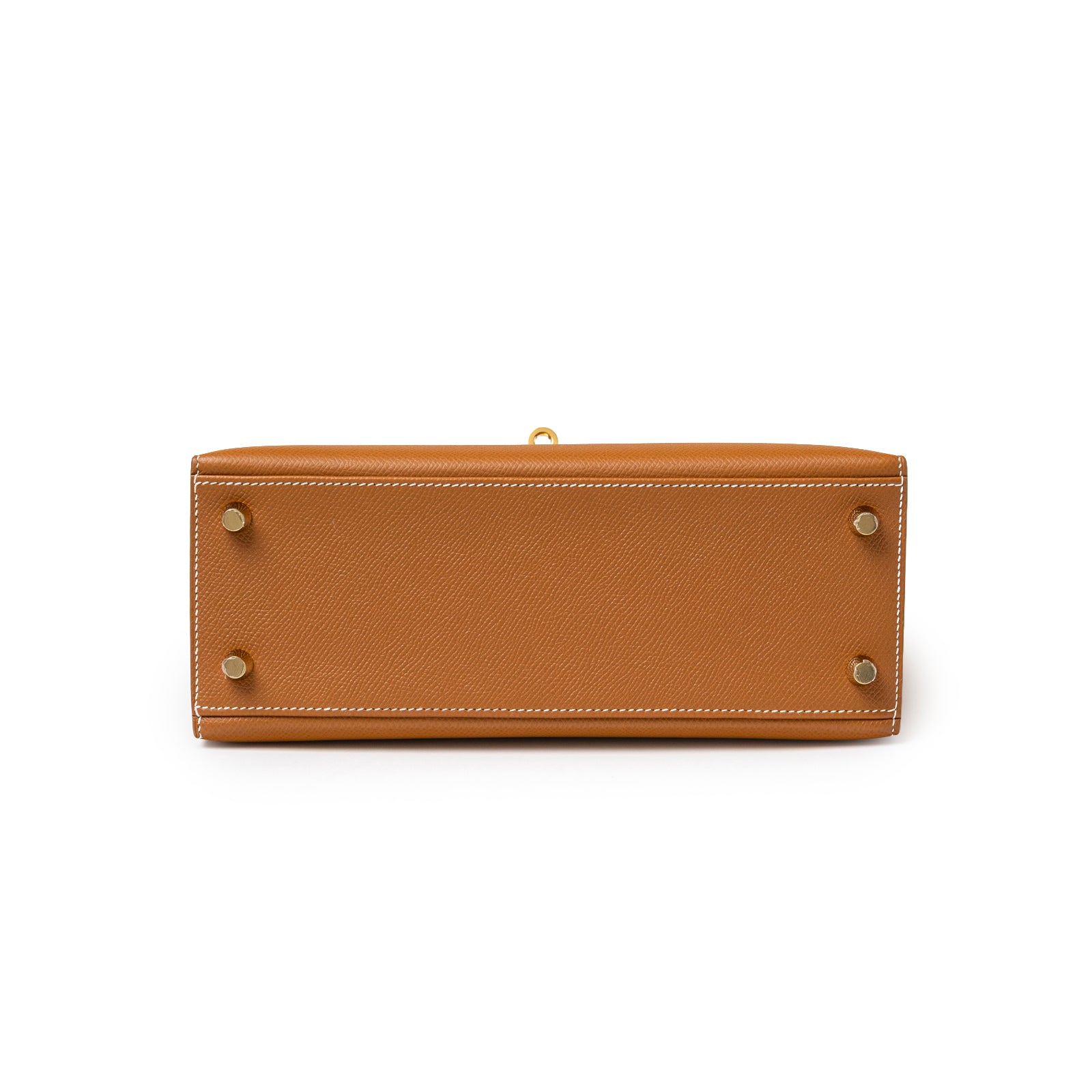 Hermès Kelly 25 Sellier Gold Epsom Gold Hardware base with protective feet