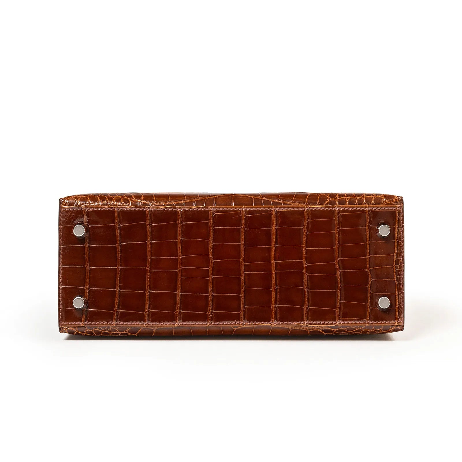 Hermès Kelly 25 Sellier Miel Shiny Alligator Palladium Hardware