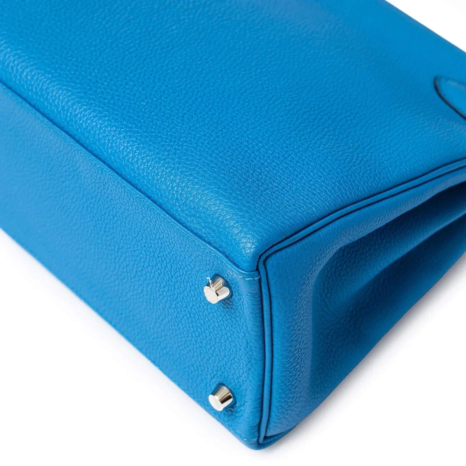 Hermès Kelly 28 Retourne Blue Zanzibar Togo Palladium Hardware