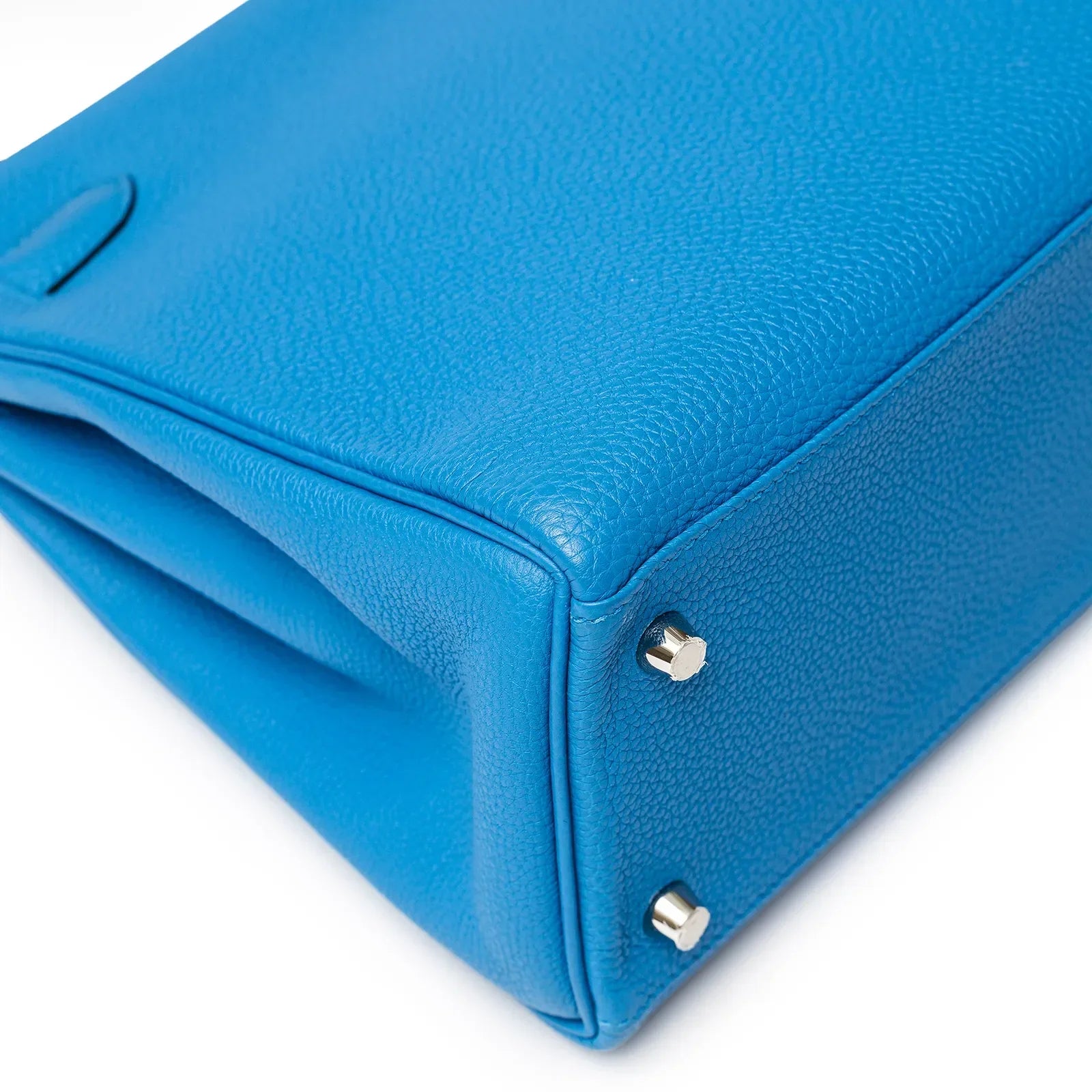 Hermès Kelly 28 Retourne Blue Zanzibar Togo Palladium Hardware