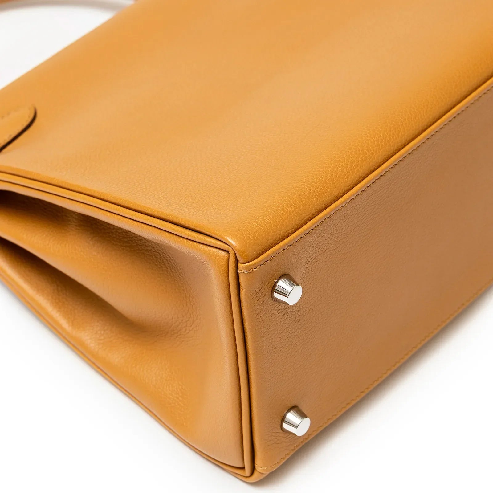 Hermès Kelly 28 Retourne Caramel/Rose D’Ete Evercolor Palladium Hardware