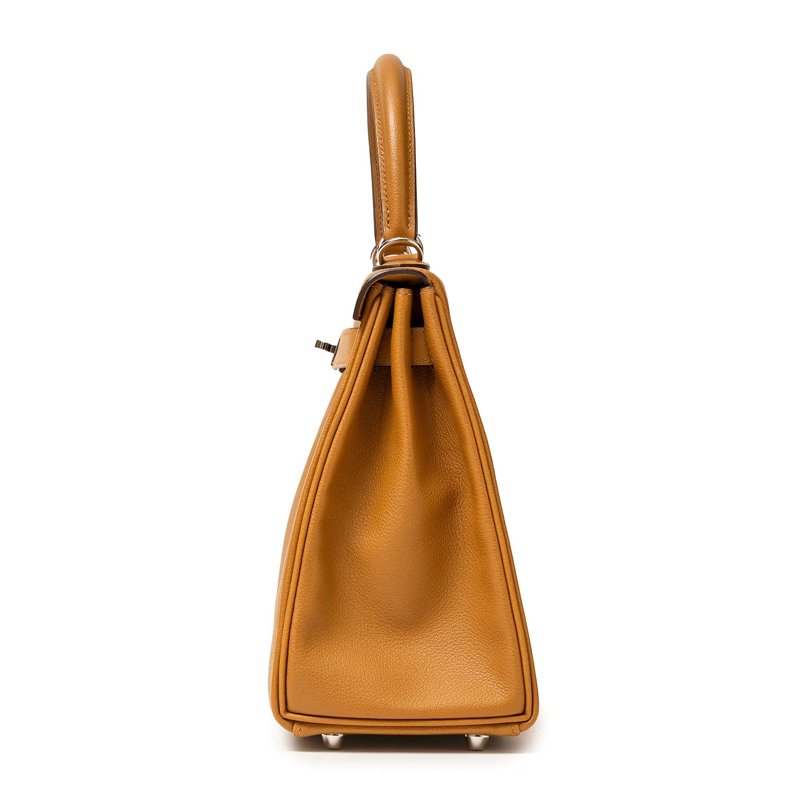 Hermès Kelly 28 Retourne Caramel/Rose D’Ete Evercolor Palladium Hardware