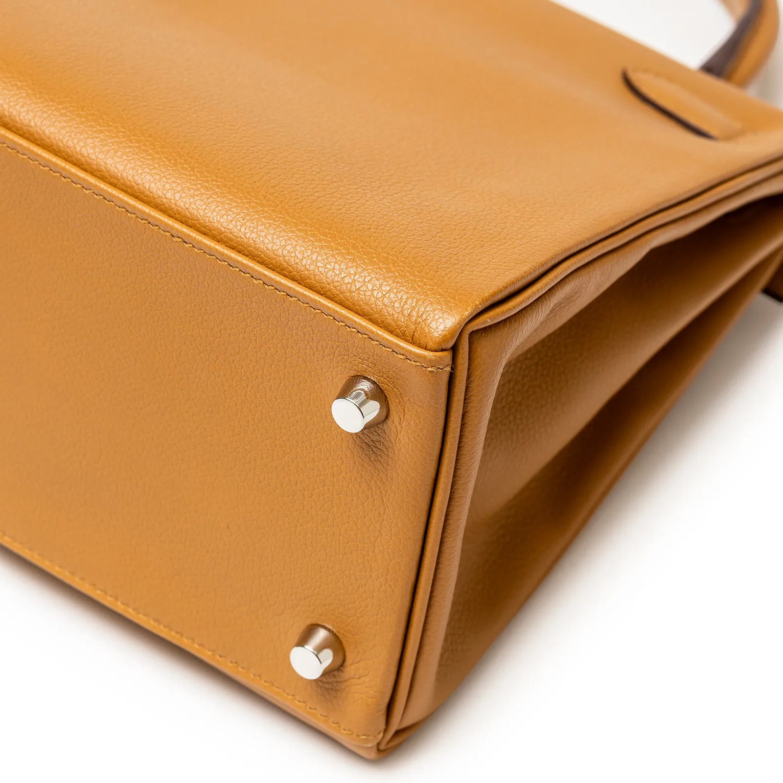Hermès Kelly 28 Retourne Caramel/Rose D’Ete Evercolor Palladium Hardware