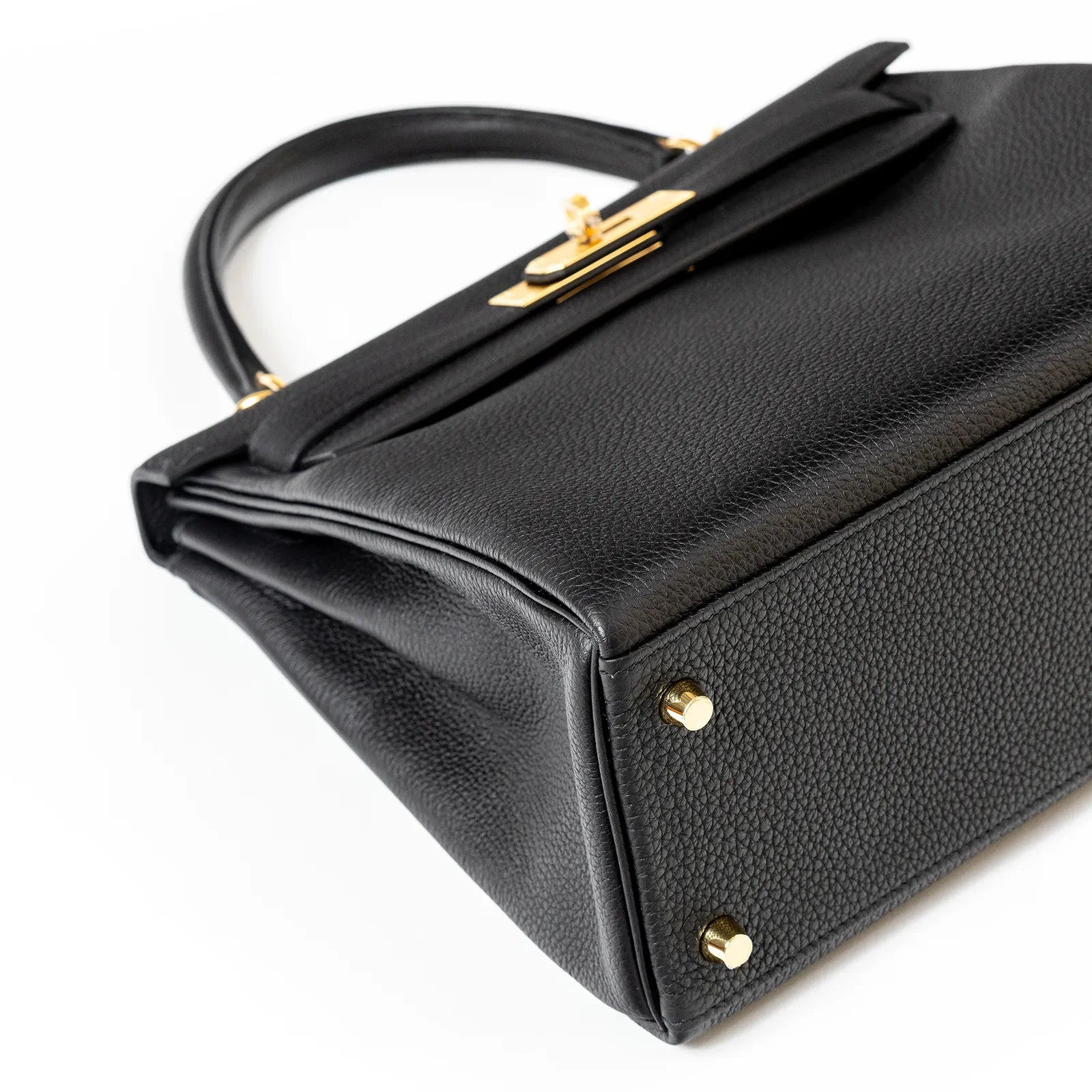 Hermès Kelly 28 Sellier Black Epsom Palladium Hardware