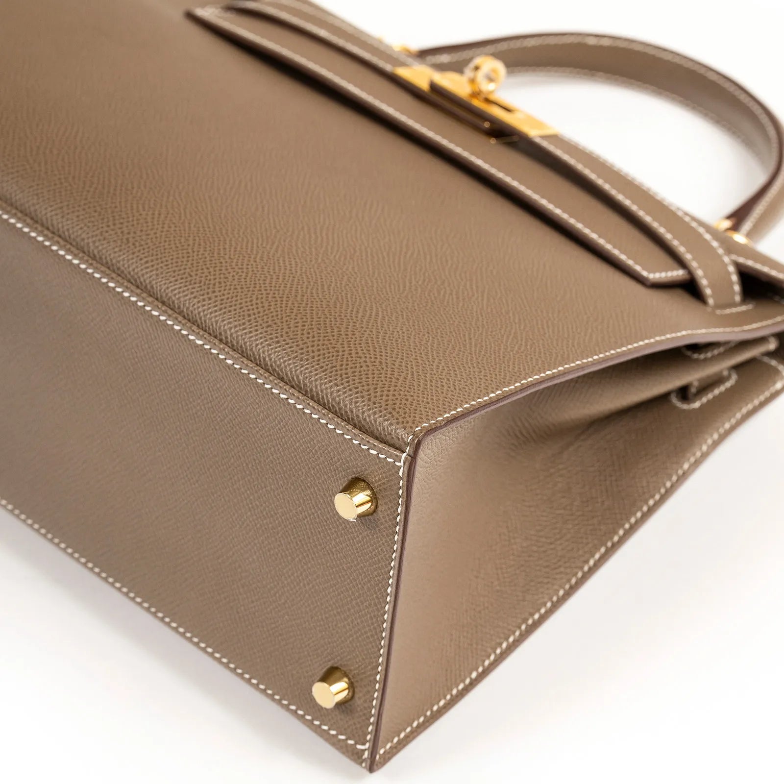 Hermès Kelly 28 Sellier Etoupe Epsom Gold Hardware