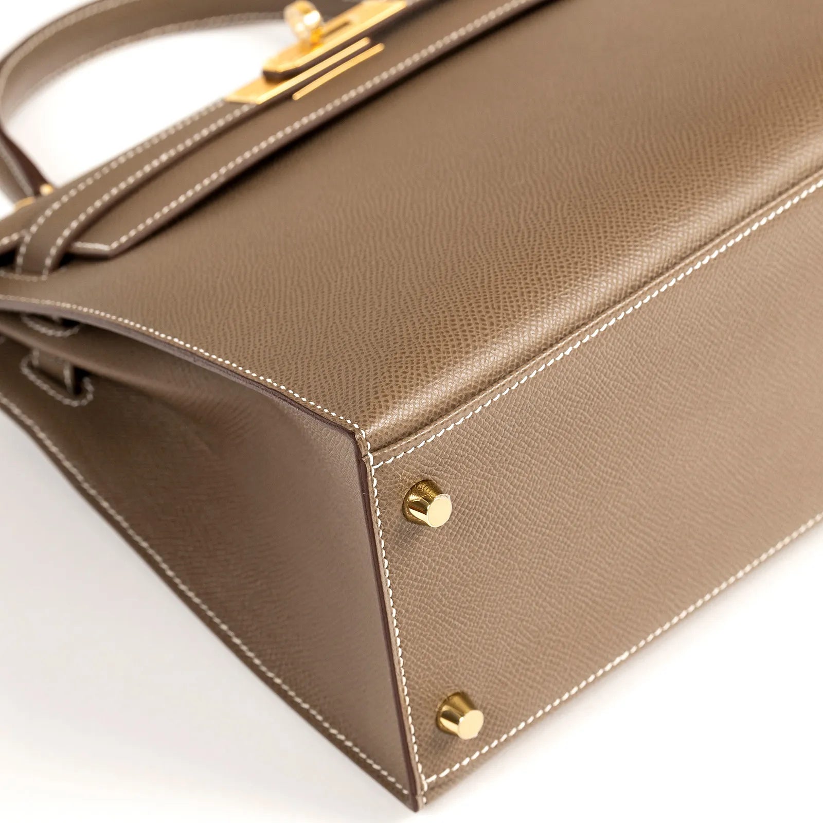 Hermès Kelly 28 Sellier Etoupe Epsom Gold Hardware