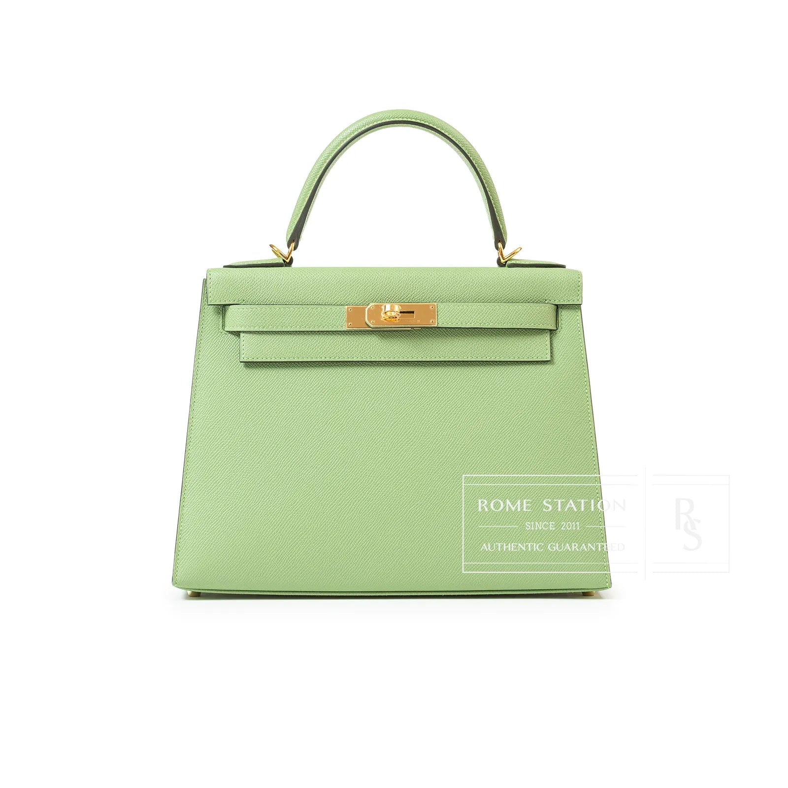 Hermès Kelly 28 Sellier Vert Criquet Epsom Gold Hardware