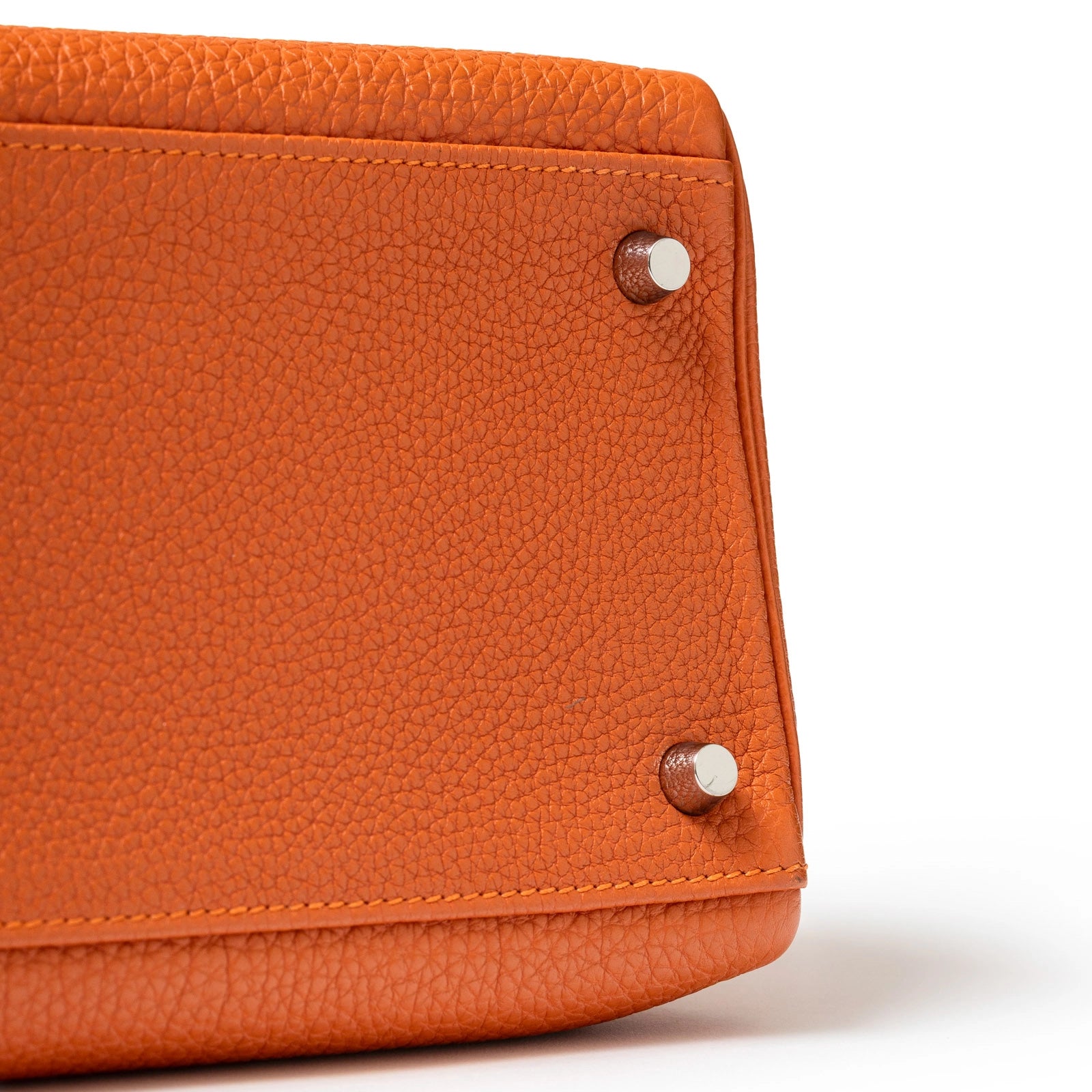 Hermès Kelly 35 Orange Togo Palladium Hardware - Bottom Right