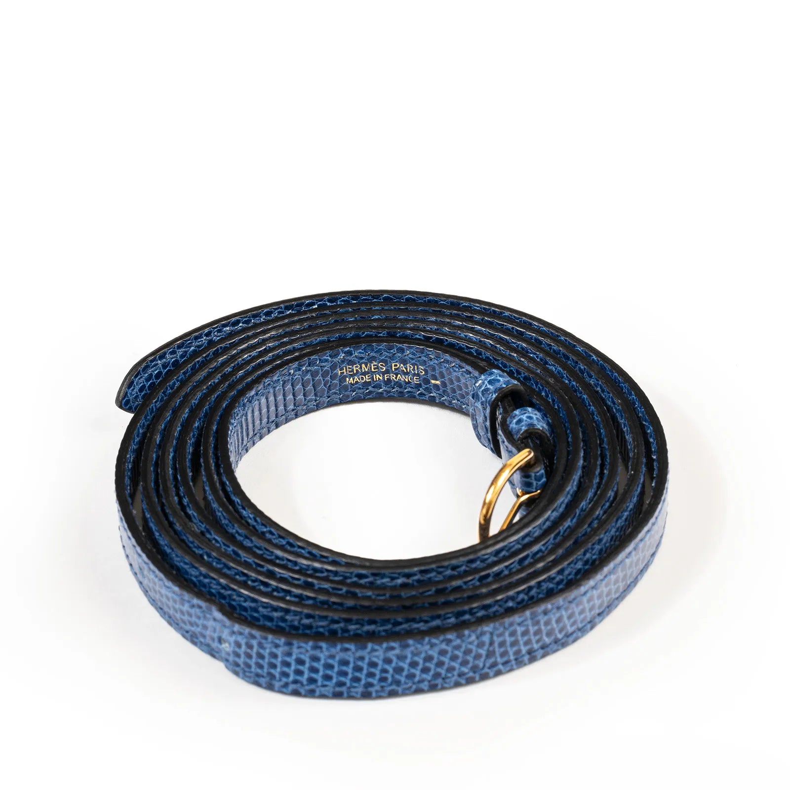 Hermès Kelly Danse Blue Saphir Lizard Varanus Niloticus Gold Hardware