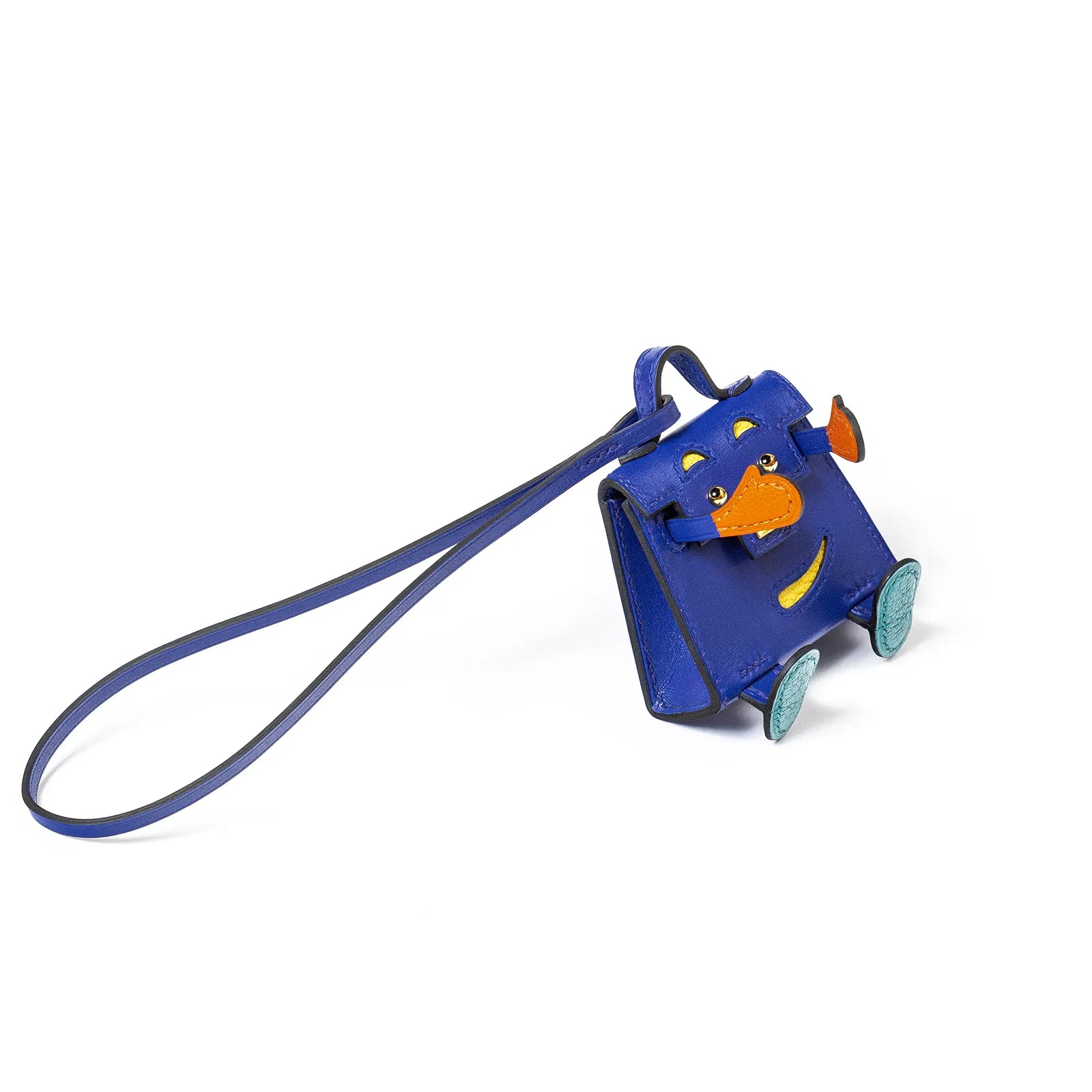 Hermès Kelly Doll Bag Charm Blue Electric/Org/Jaune/Vert Tadelakt Gold Hardware