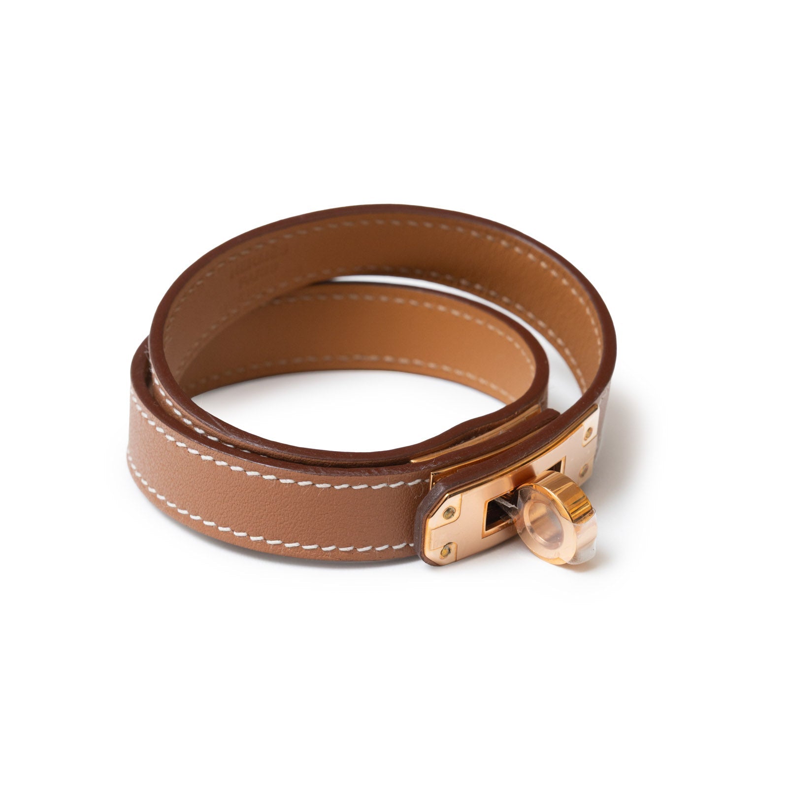 Hermès Kelly Double Tour Bracelet Gold Rose Gold Hardware