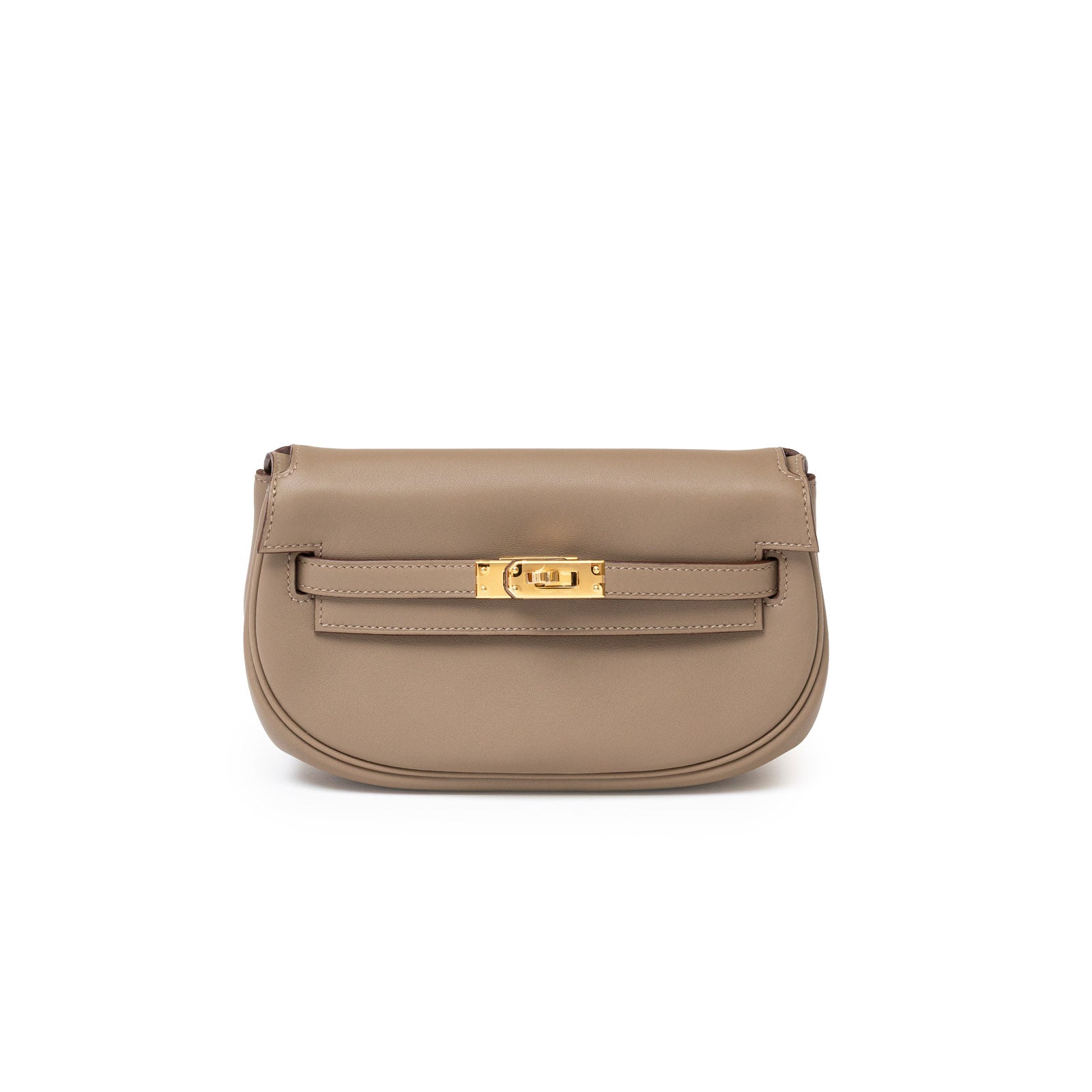 Hermès Kelly Moove Etoupe Swift Gold Hardware - Front