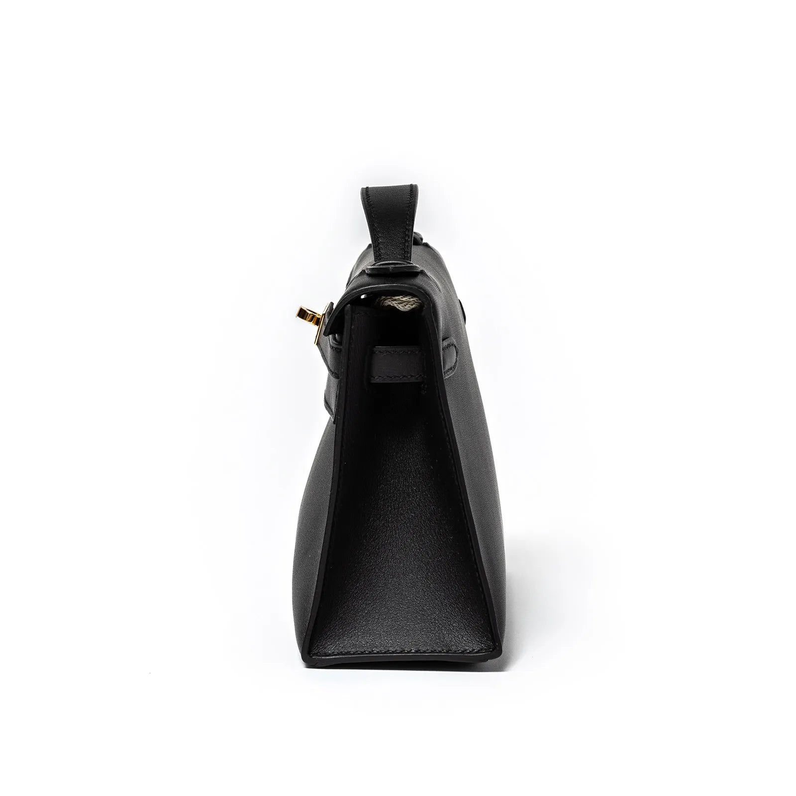 Hermès Kelly Pochette Black Swift Gold Hardware