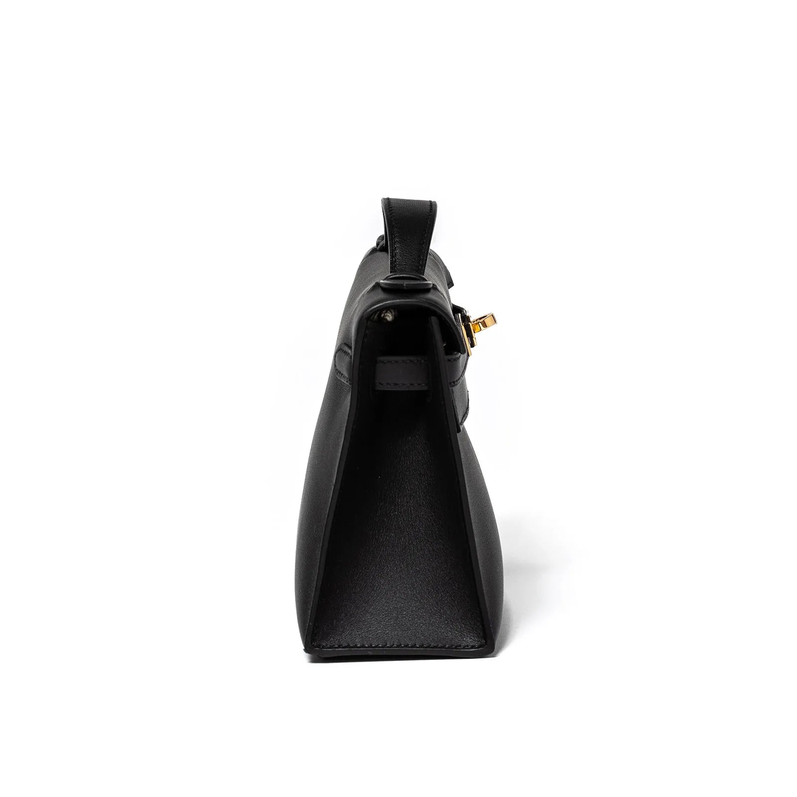 Hermès Kelly Pochette Black Swift Gold Hardware