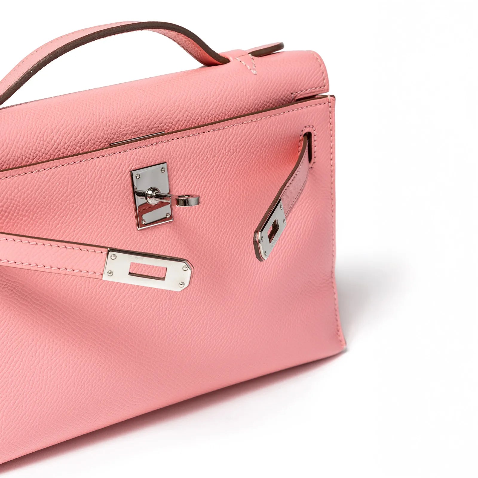 Hermès Kelly Pochette Rose Confetti Epsom Palladium Hardware