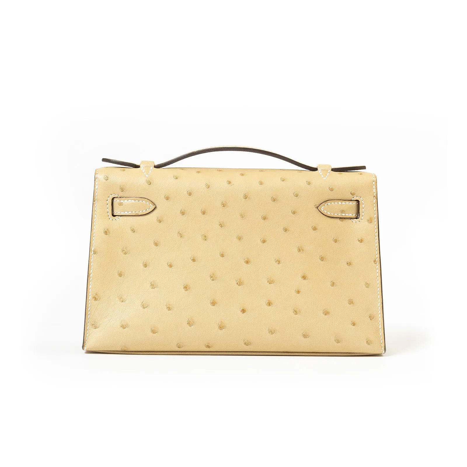 Hermès Kelly Pochette Trench Ostrich Gold Hardware