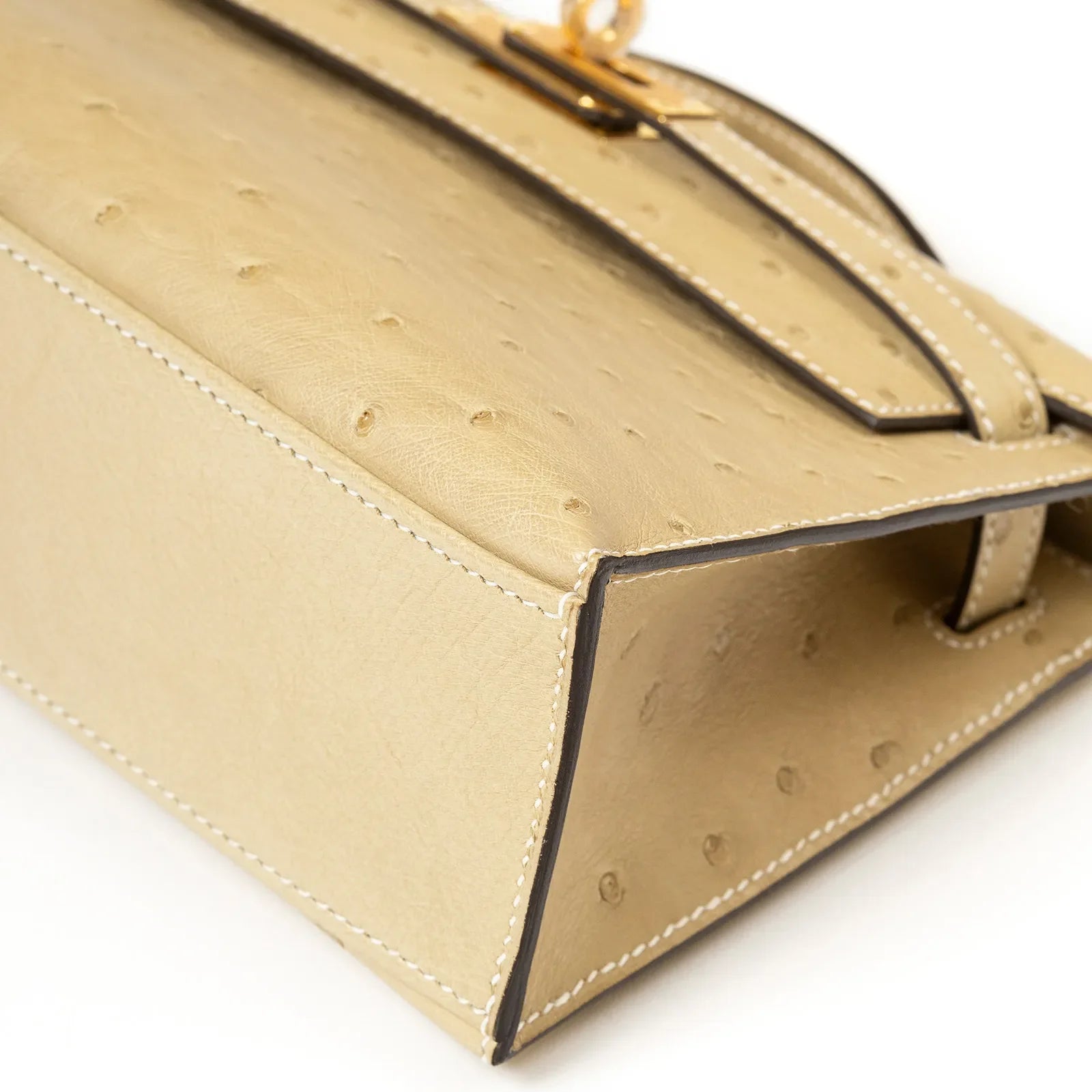 Hermès Kelly Pochette Trench Ostrich Gold Hardware