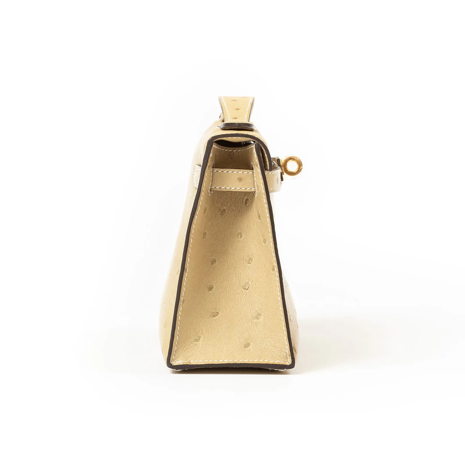 Hermès Kelly Pochette Trench Ostrich Gold Hardware