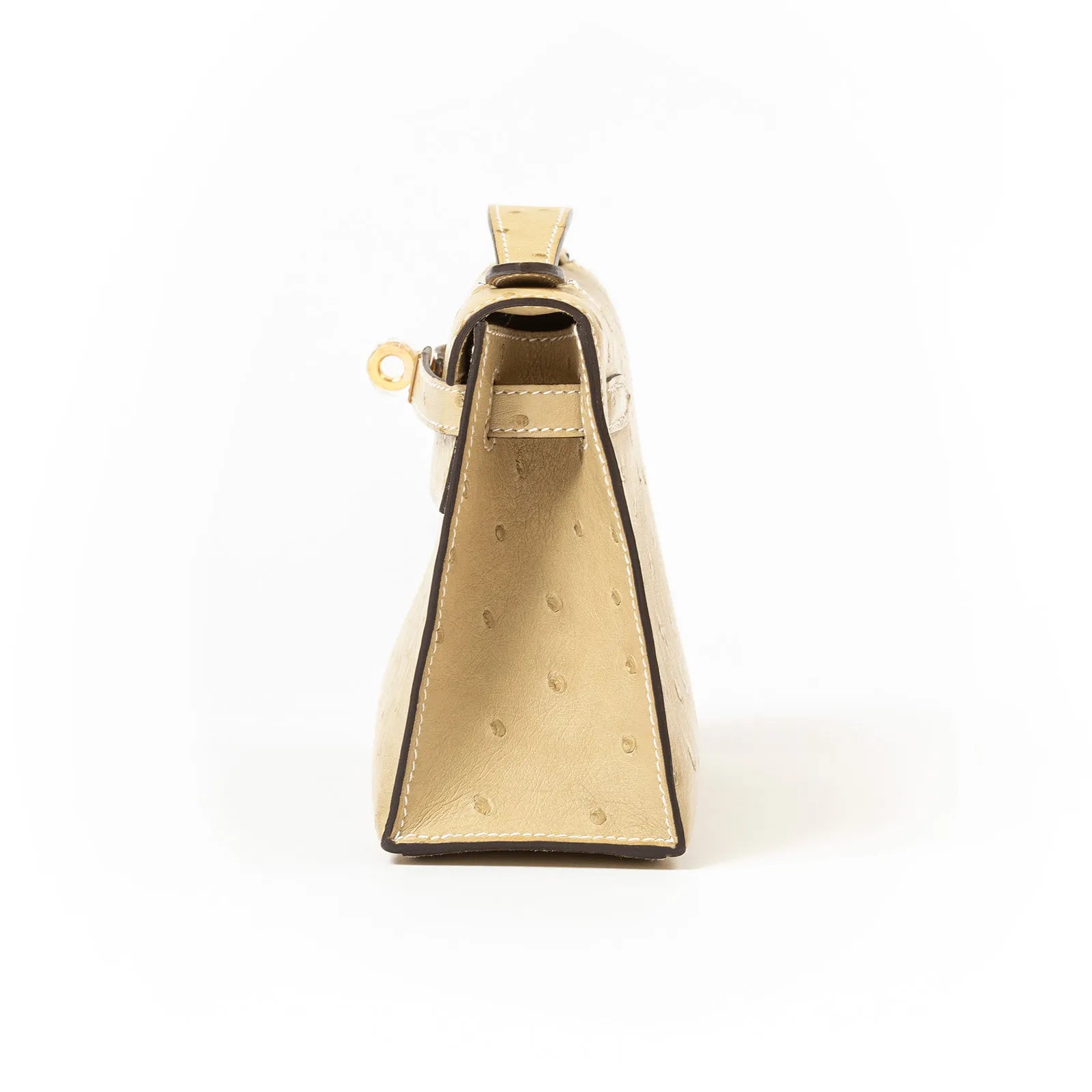 Hermès Kelly Pochette Trench Ostrich Gold Hardware