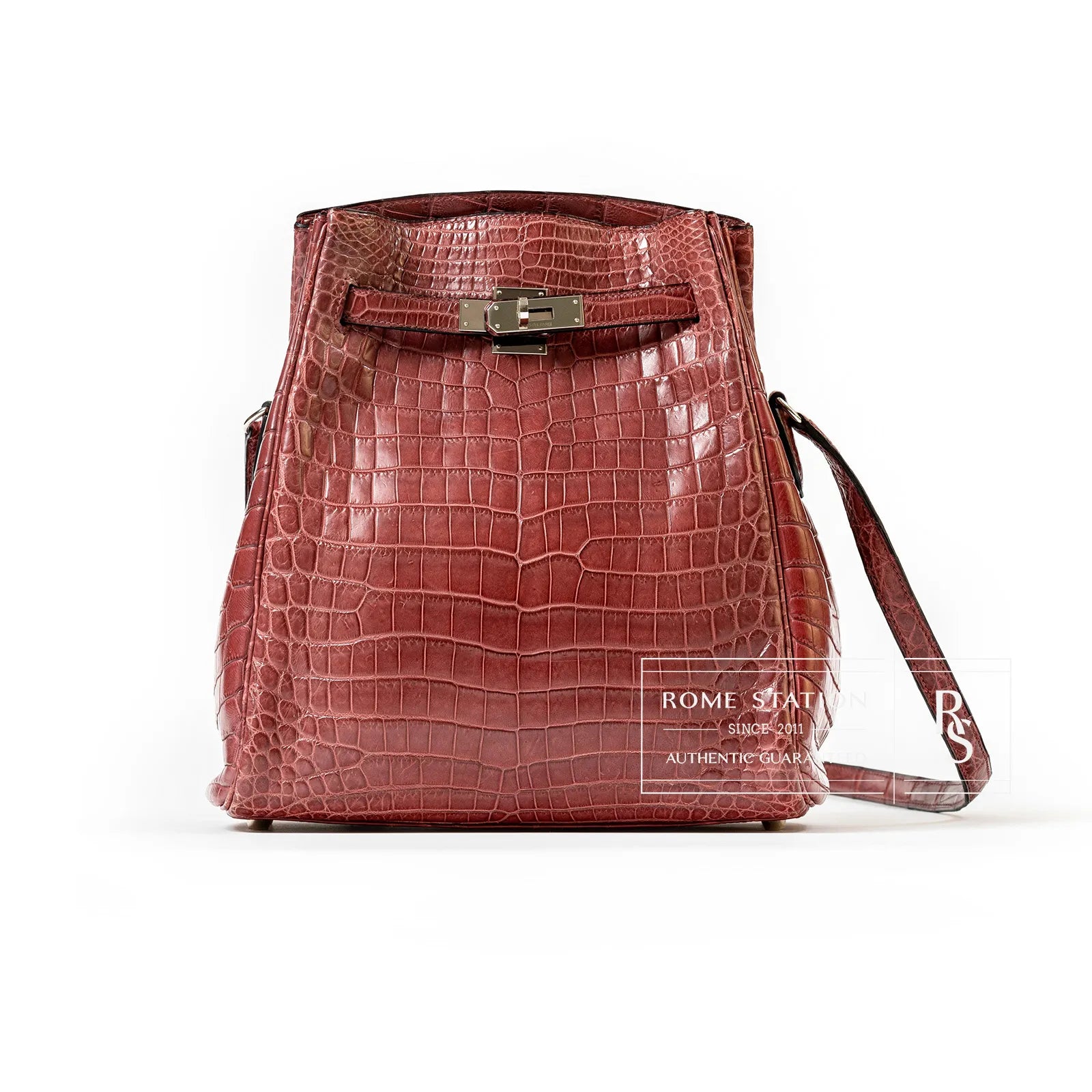 Hermès Kelly Sport 24 Matte Niloticus Crocodile Rose Palladium Hardware - Image 1