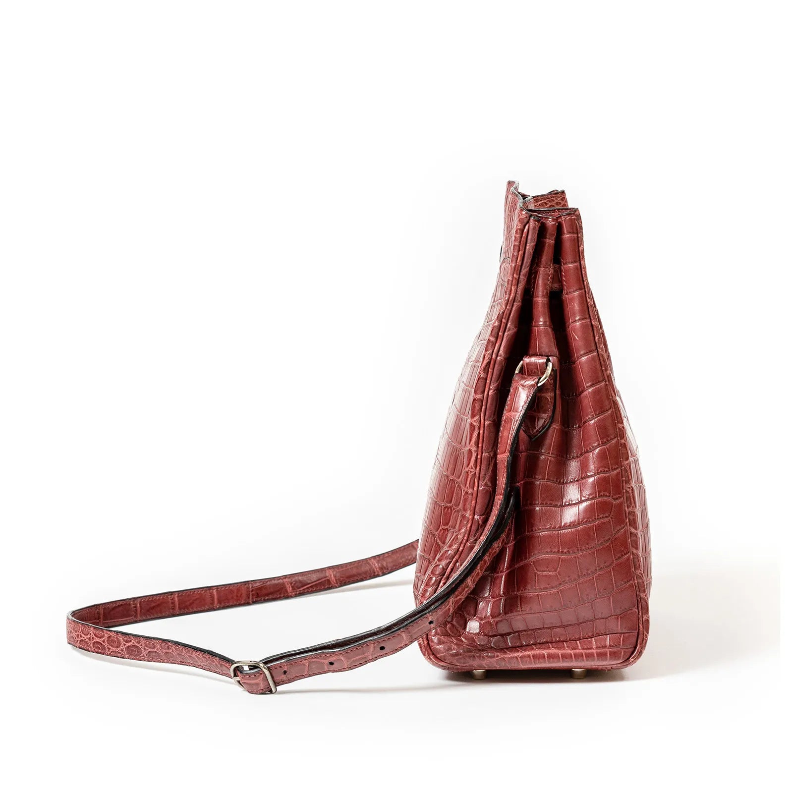 Hermès Kelly Sport 24 Matte Niloticus Crocodile Rose Palladium Hardware - Image 4