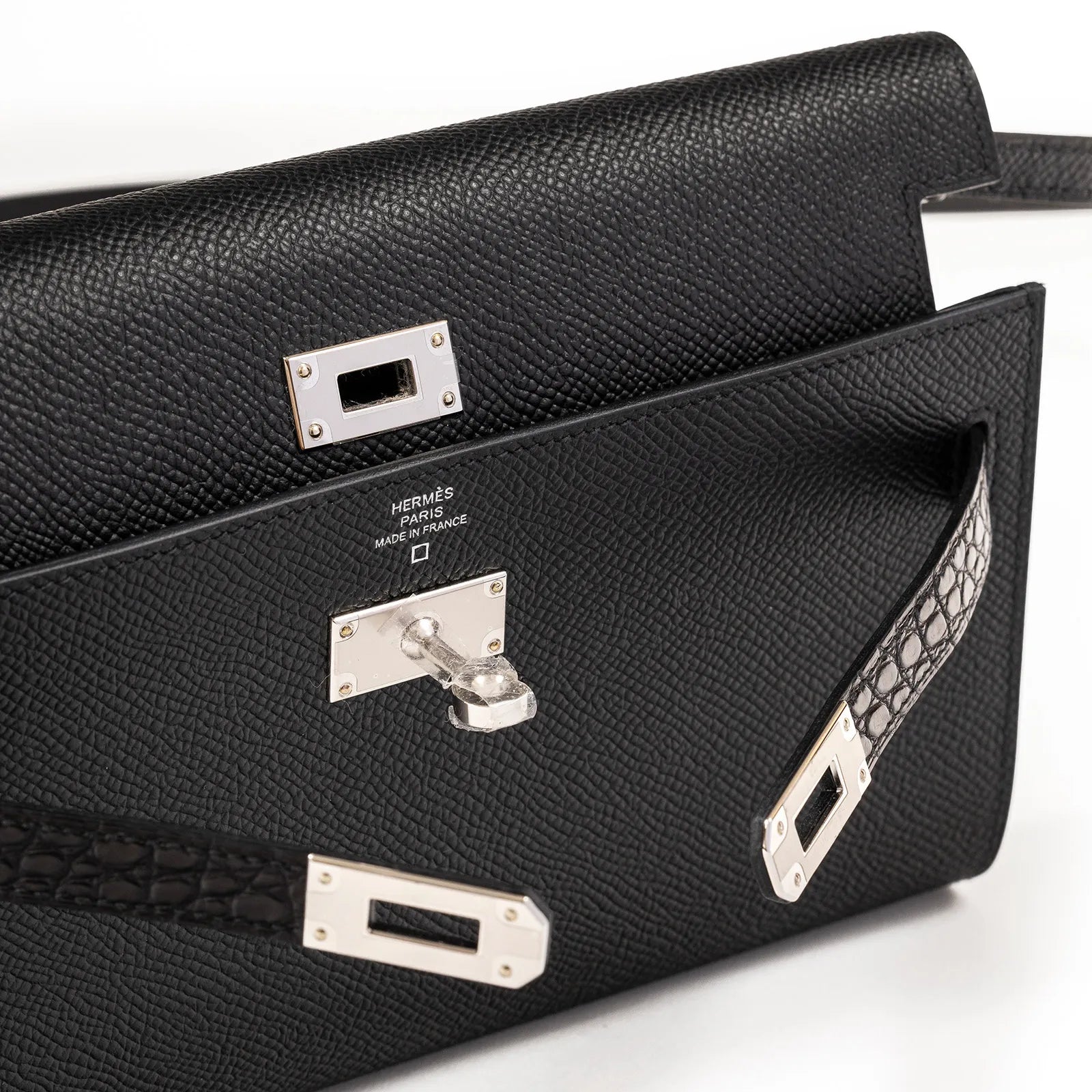 Hermès Kelly To Go Wallet Black Epsom and Matte Alligator Touch Palladium Hardware
