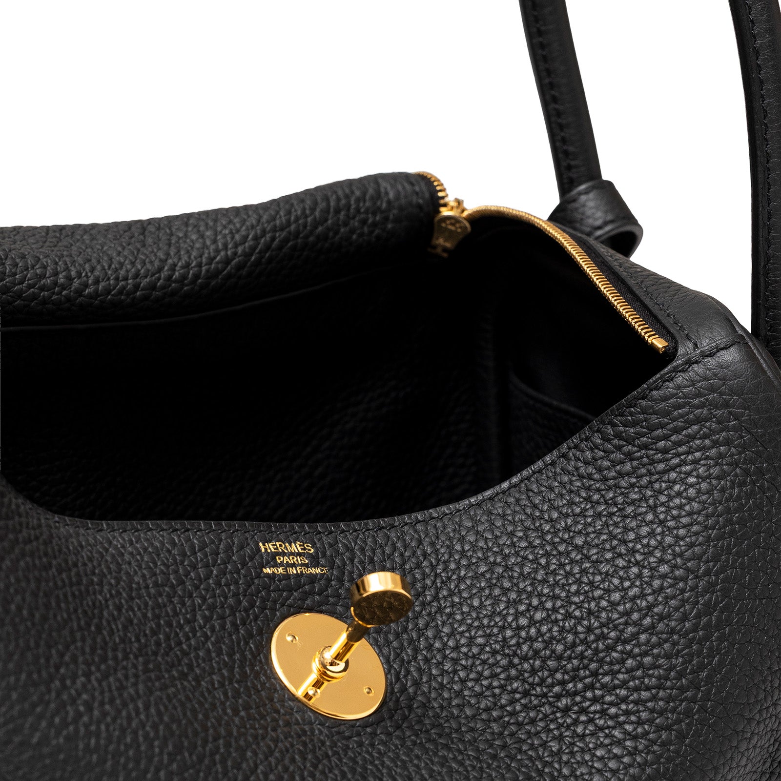 Hermès Lindy 26 Black Clemence Gold Hardware